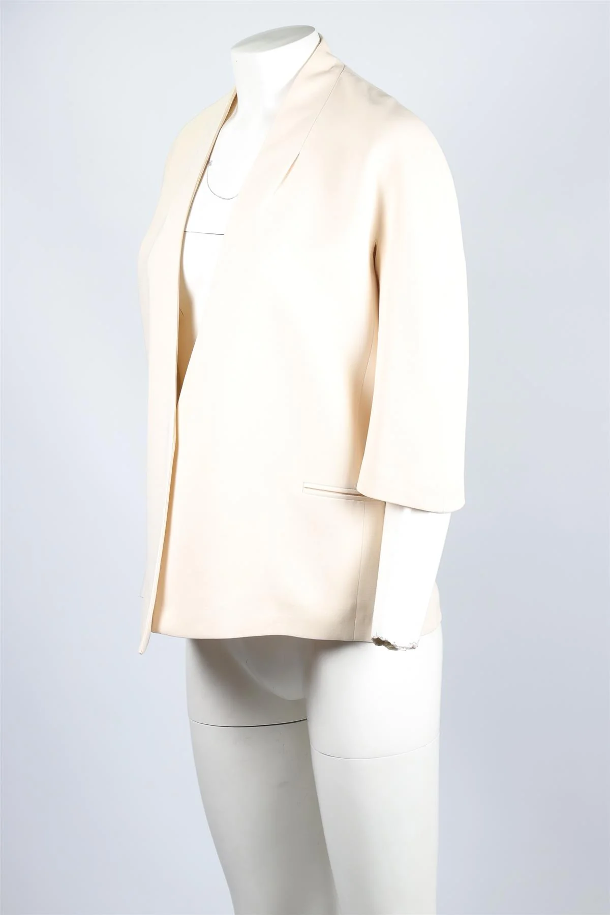 VICTORIA BECKHAM CREAM SILK JACKET UK 8 - Image 3