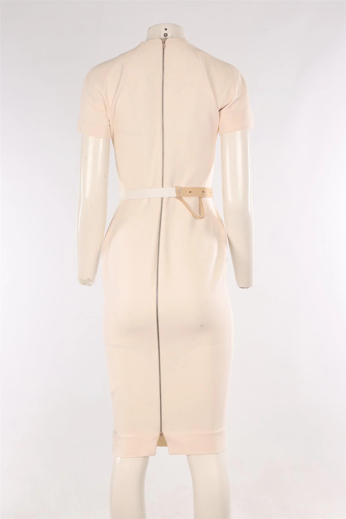 VICTORIA BECKHAM CREAM WOOL MIDI DRESS UK 10 - Image 4