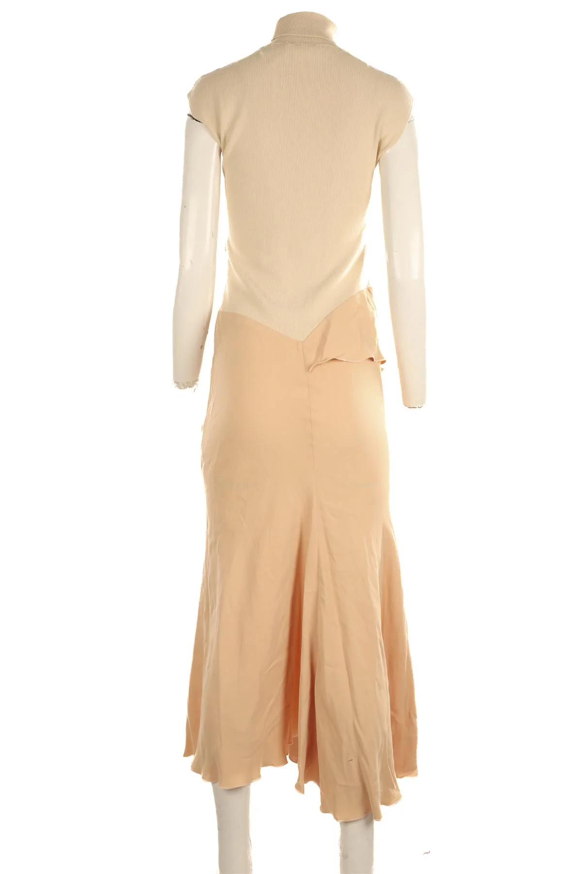 VICTORIA BECKHAM NUDE COTTON MAXI DRESS UK 8 - Image 4