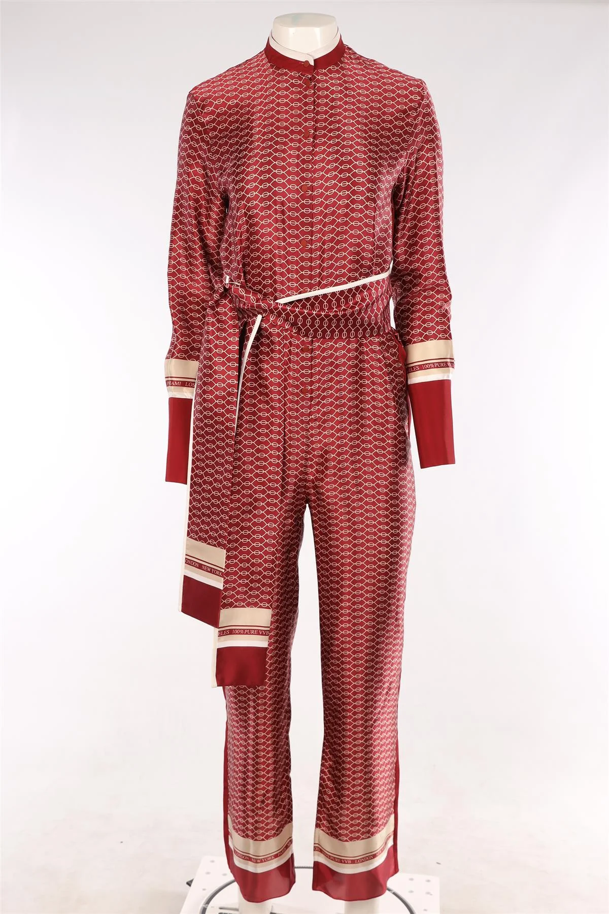 VICTORIA BECKHAM RED SILK JUMPSUIT UK 8 - Image 2