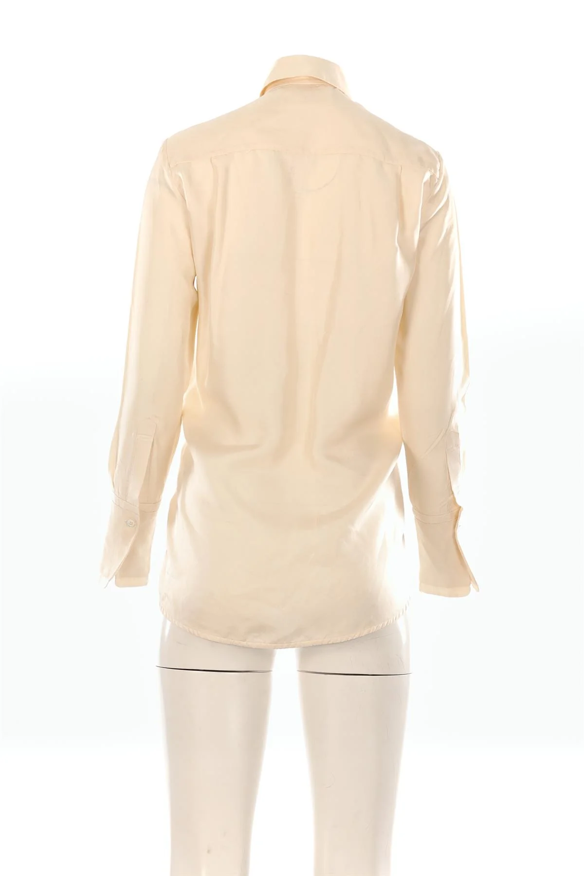 VICTORIA VICTORIA BECKHAM CREAM SILK SHIRT UK 6 - Image 4