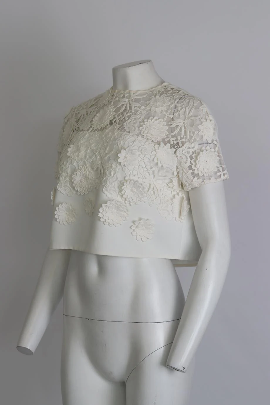 VICTORIA VICTORIA BECKHAM CROPPED CROCHET CREPE TOP UK 6 - Image 3