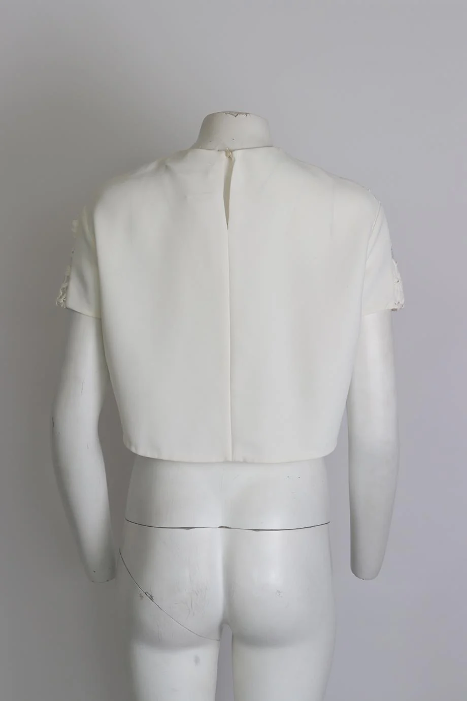 VICTORIA VICTORIA BECKHAM CROPPED CROCHET CREPE TOP UK 6 - Image 4