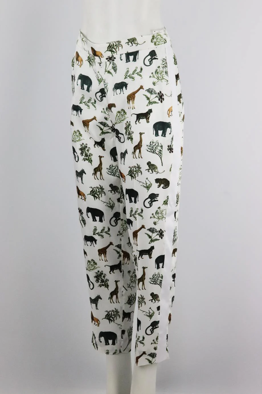 VICTORIA VICTORIA BECKHAM PRINTED TWILL PANTS UK 10 - Image 3