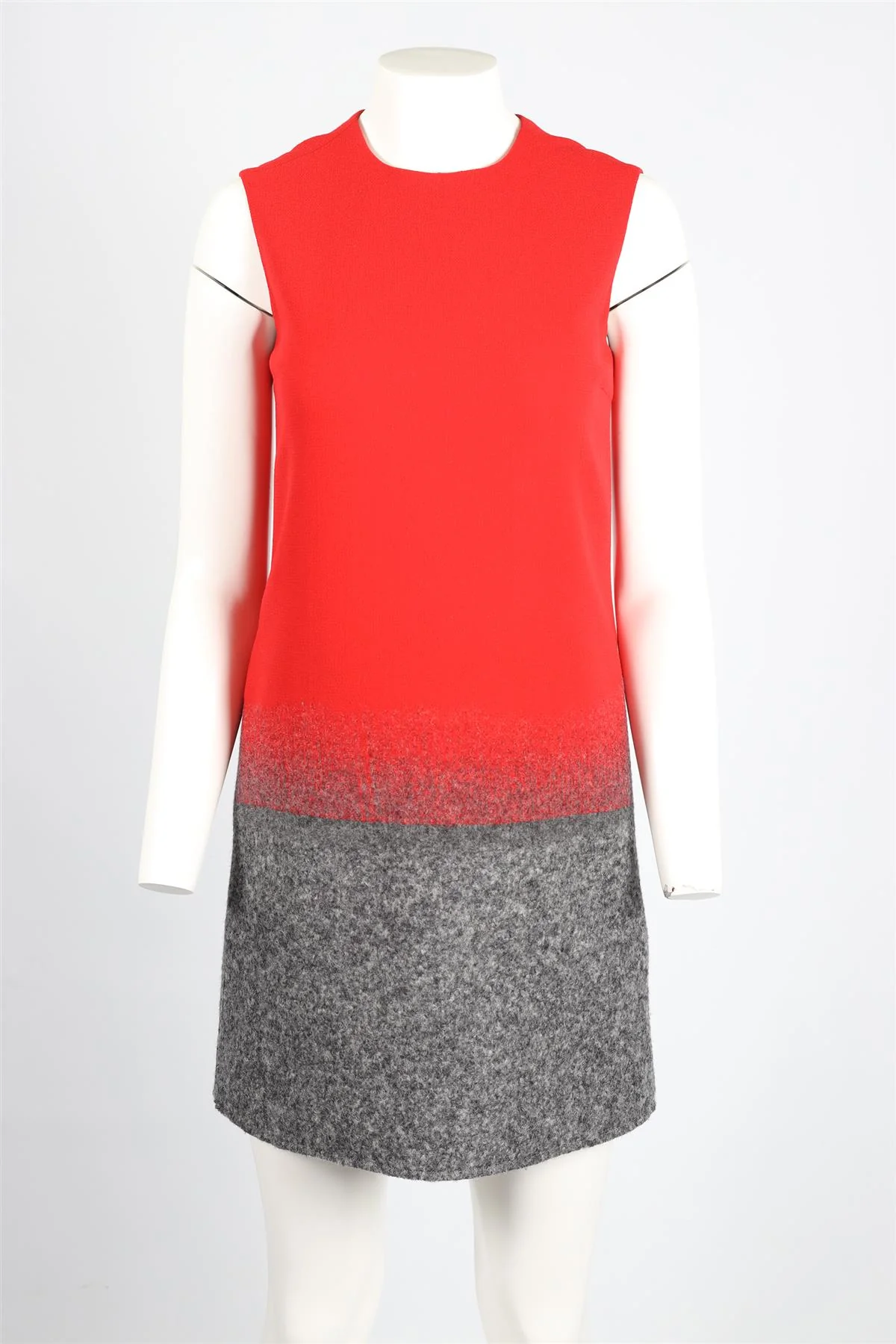 VICTORIA VICTORIA BECKHAM RED AND GREY WOOL MIDI DRESS UK 8 - Image 2