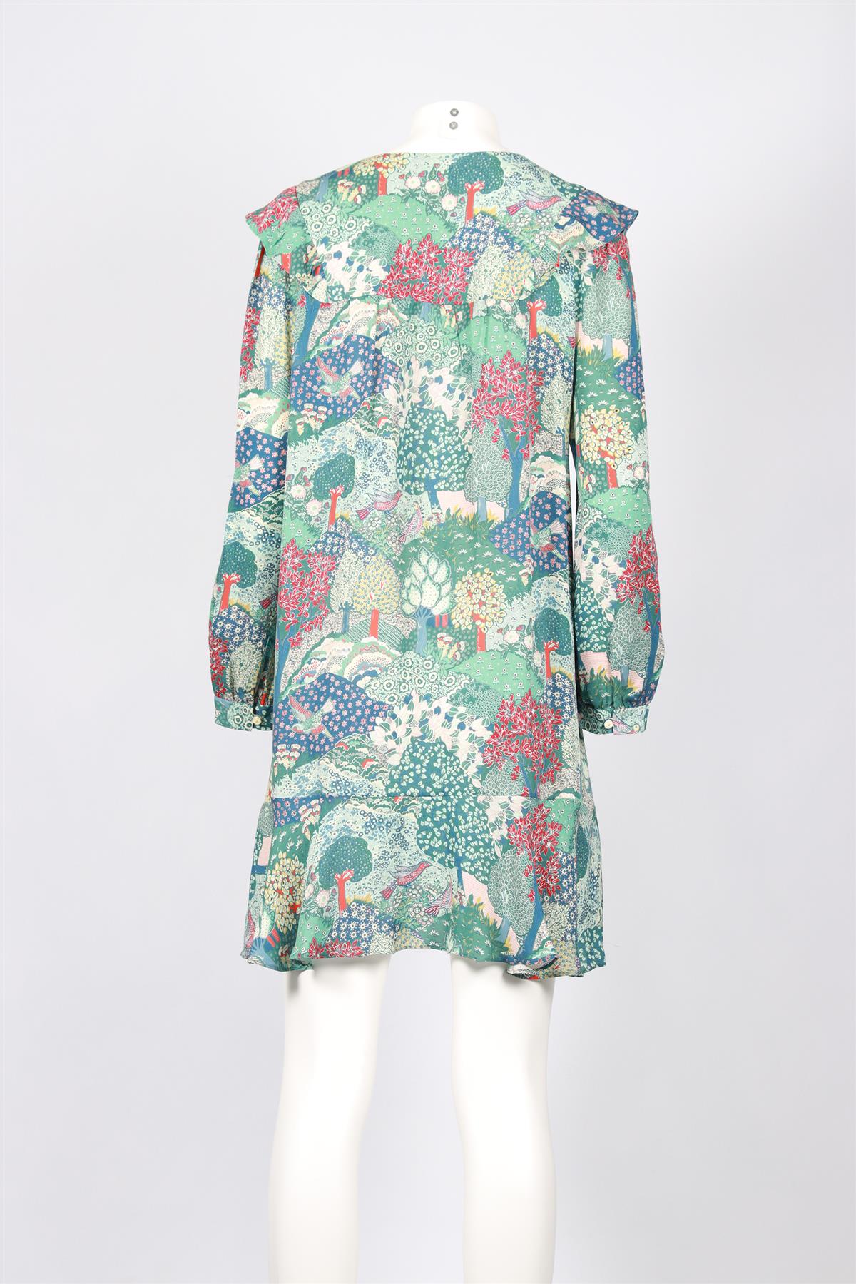 VILSHENKO GREEN SILK MINI DRESS UK 16 - Image 4