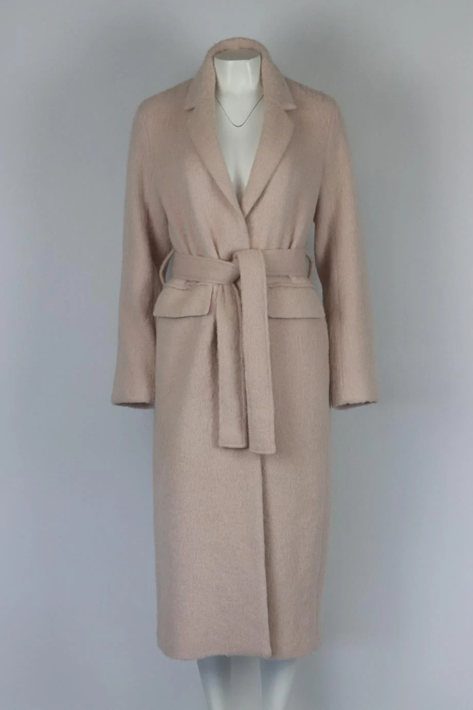 VINCE BELTED BRUSHED WOOL BLEND COAT LARGE - Image 2