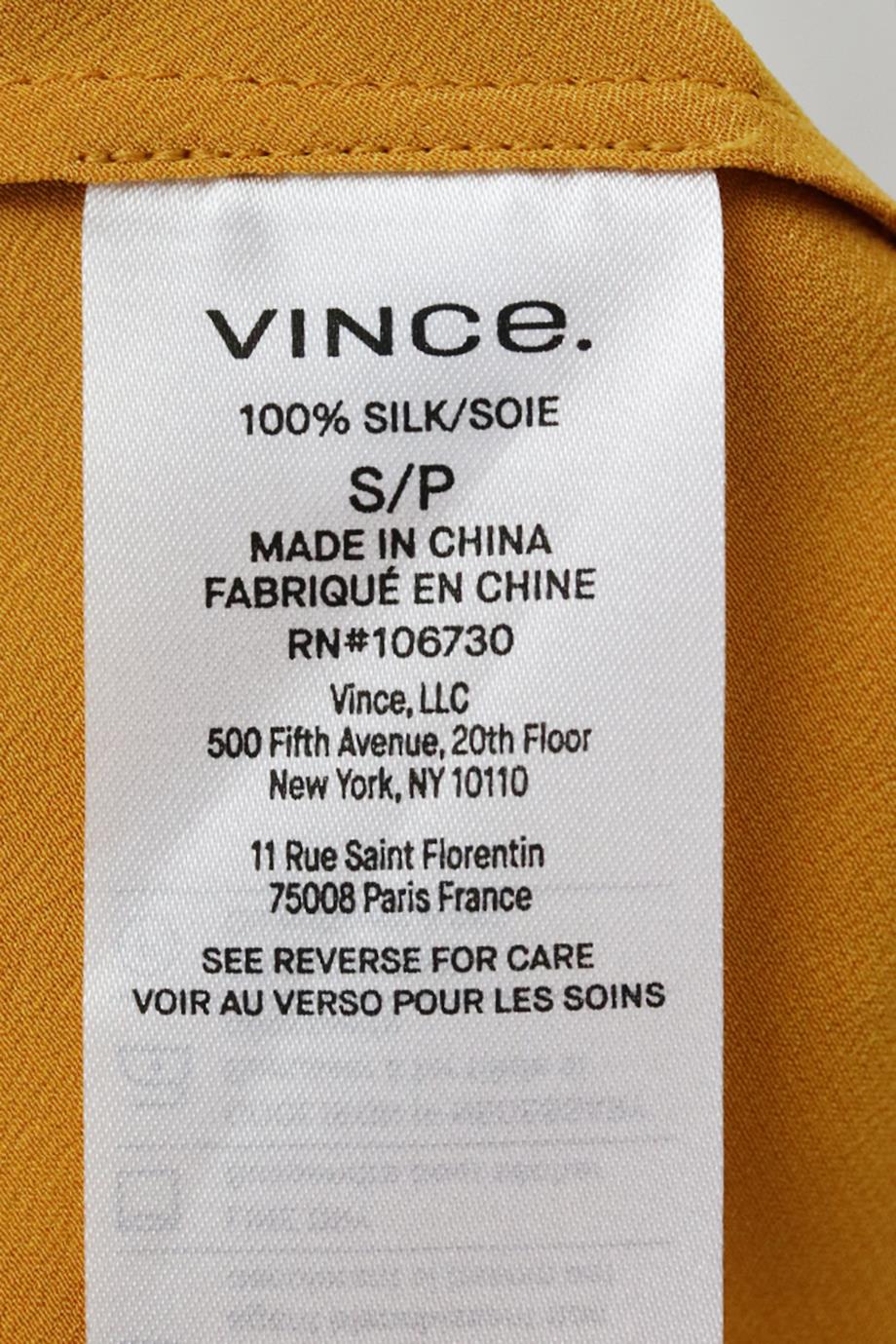 VINCE DRAPED SILK SATIN TOP SMALL - Image 6