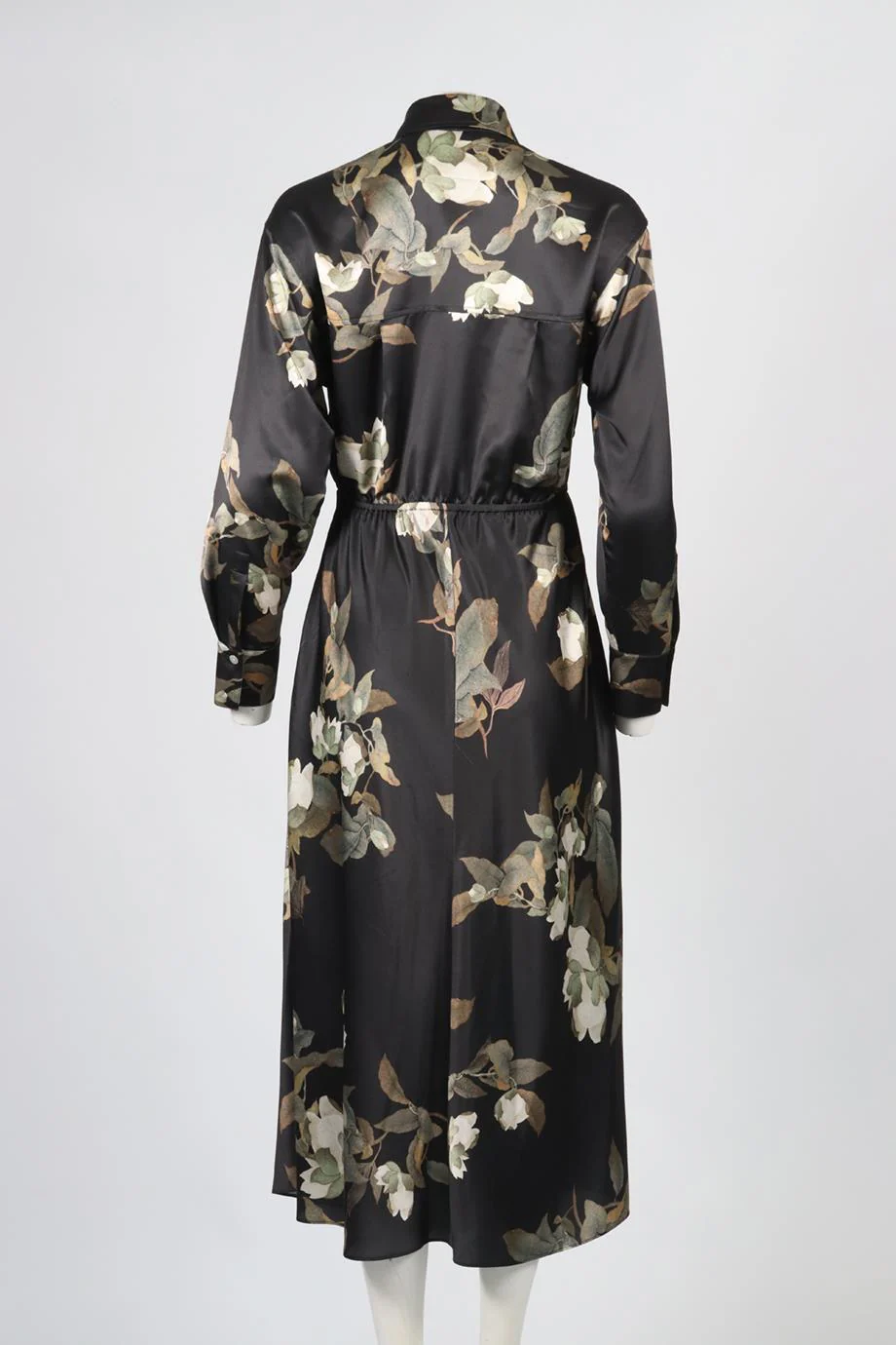 VINCE FLORAL PRINT SATIN MAXI DRESS SMALL - Image 4