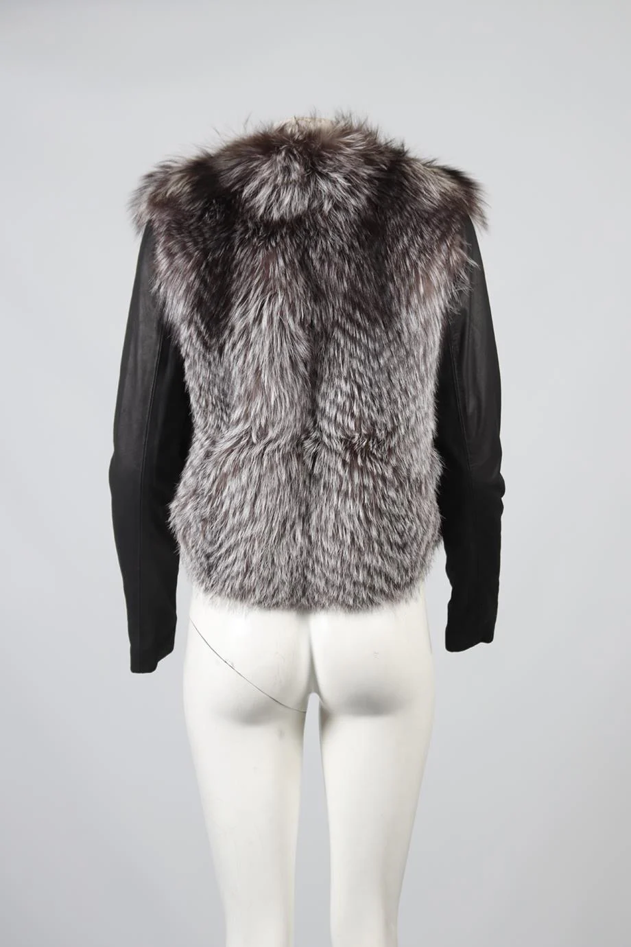 VINCE FOX FUR AND LEATHER JACKET MEDIUM - Image 4