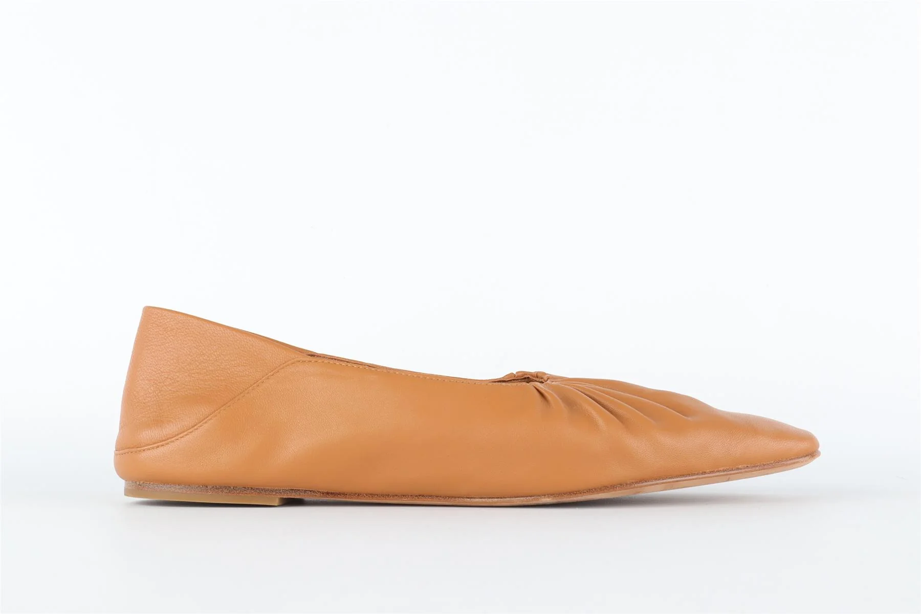 VINCE TAN LEATHER BALLET FLATS EU 38.5 UK 6.5 US 9.5 - Image 2