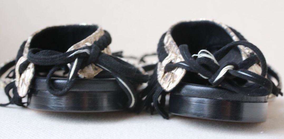 VISCONTI AND DU REAU LANAI FRINGE SANDALS EU 38 UK 5 - Image 7