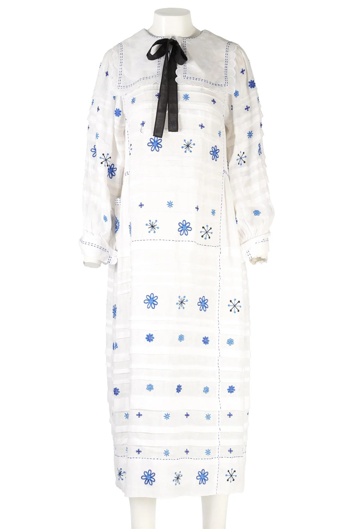 VITA KIN WHITE LINEN MIDI DRESS XSMALL - Image 2