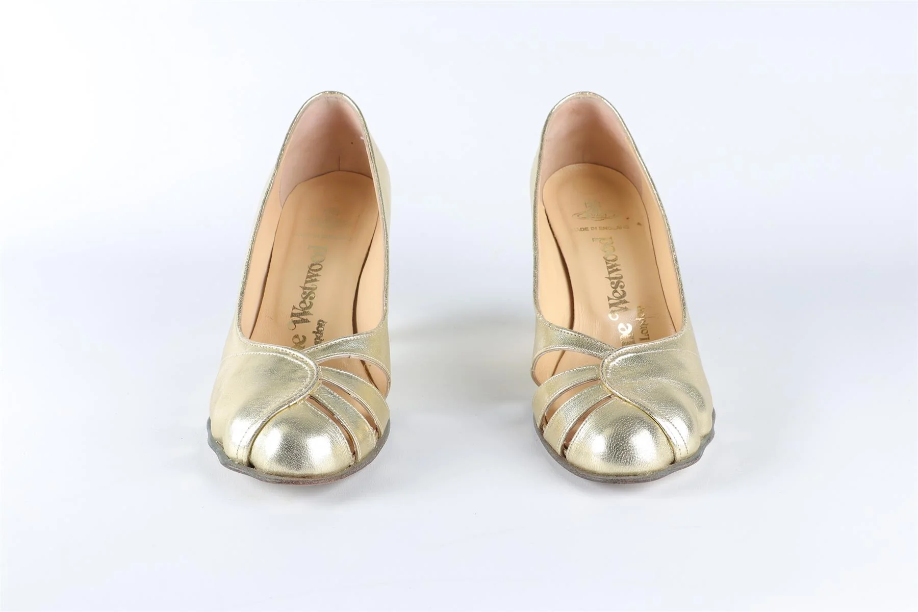 VIVIENNE WESTWOOD GOLD LEATHER PUMPS EU 38.5 UK 5.5 US 8.5 - Image 3