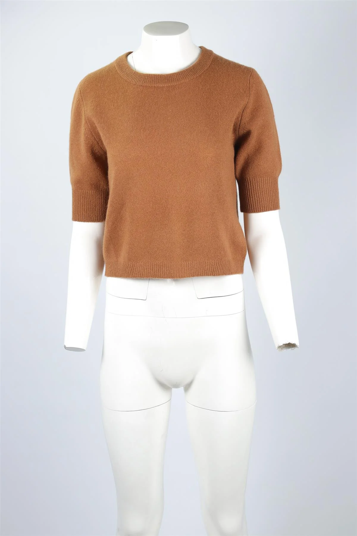 W. CASHMERE BROWN CASHMERE SWEATER MEDIUM - Image 2