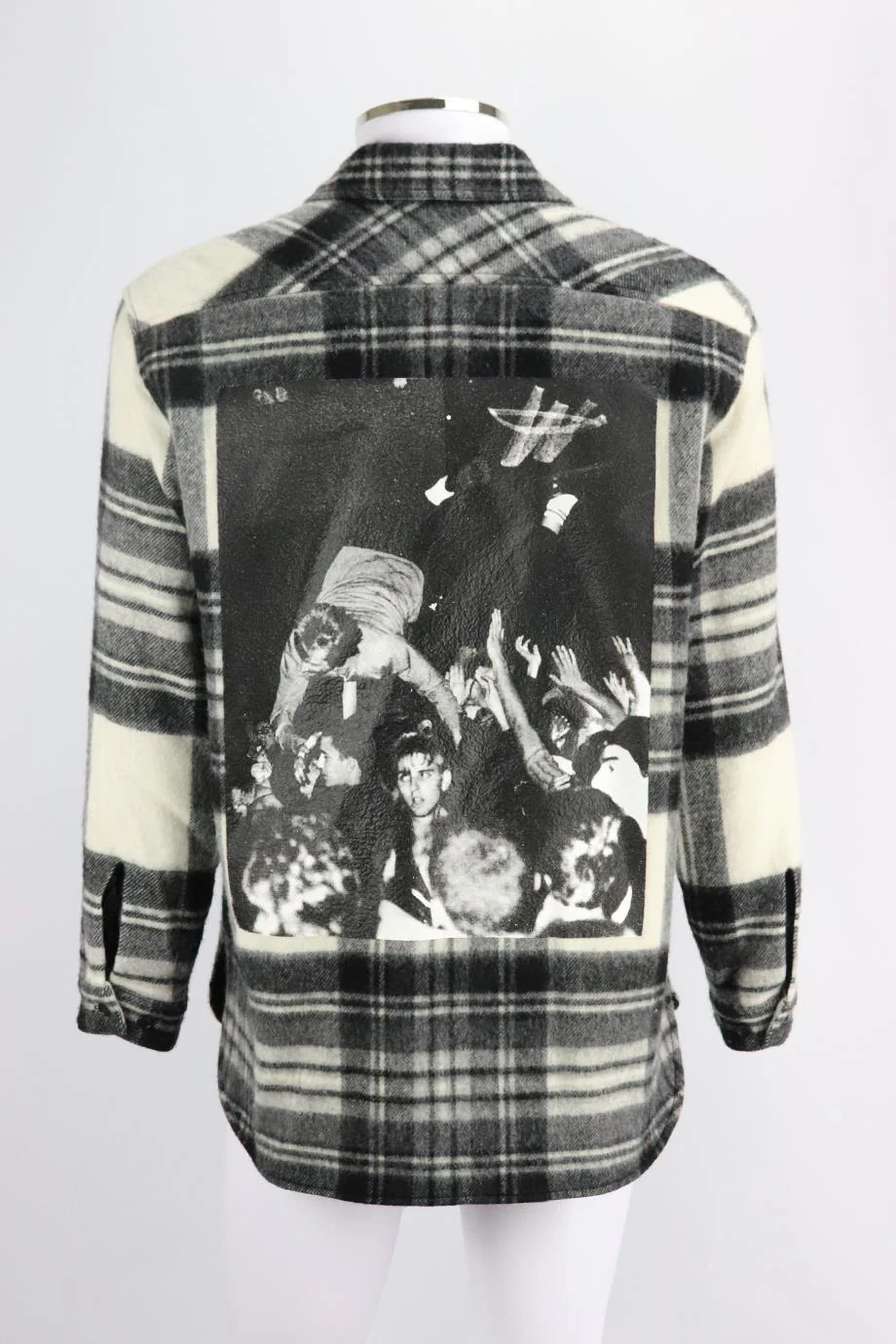 WE11DONE MEN'S PRINTED CHECKED WOOL BLEND JACKET MEDIUM - Image 3