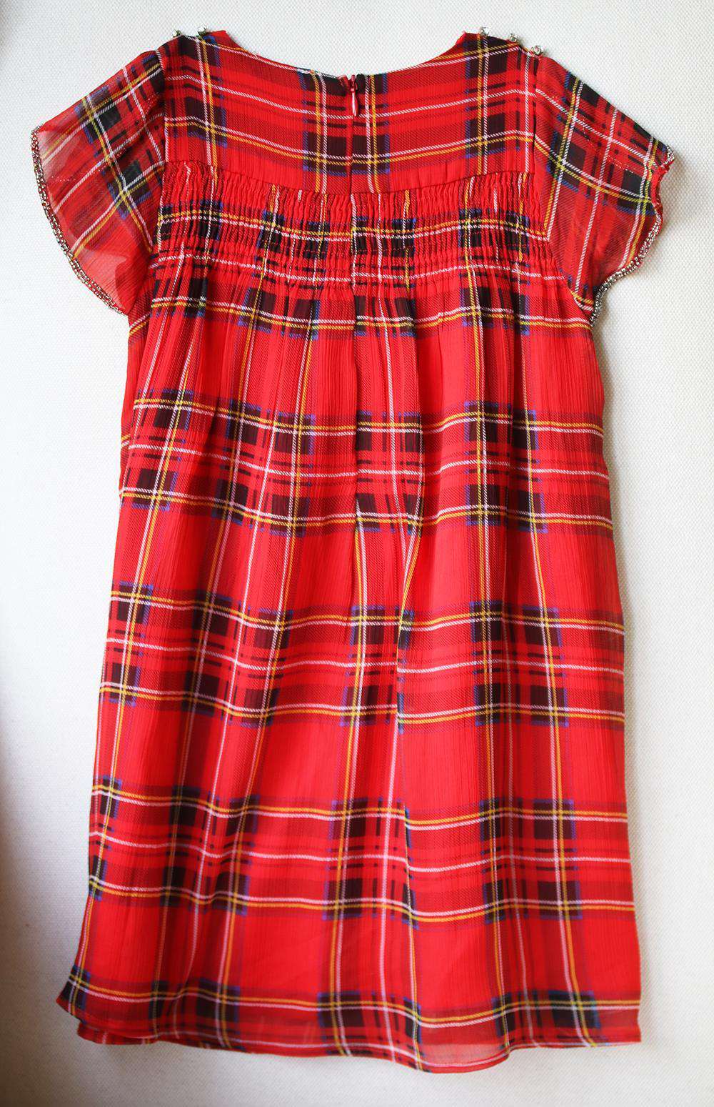 WILD AND GORGEOUS KIDS GIRLS TARTAN CHIFFON DRESS 4-5 YEARS - Image 3