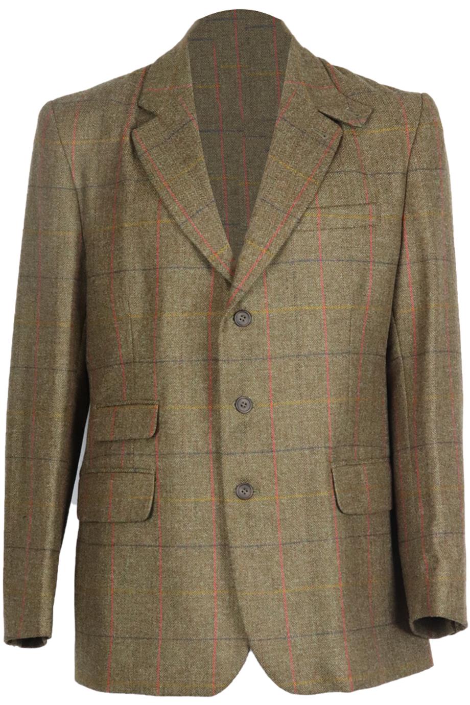 WILLIAM AND SON MEN'S CHECKED WOOL BLEND BLAZER XLARGE