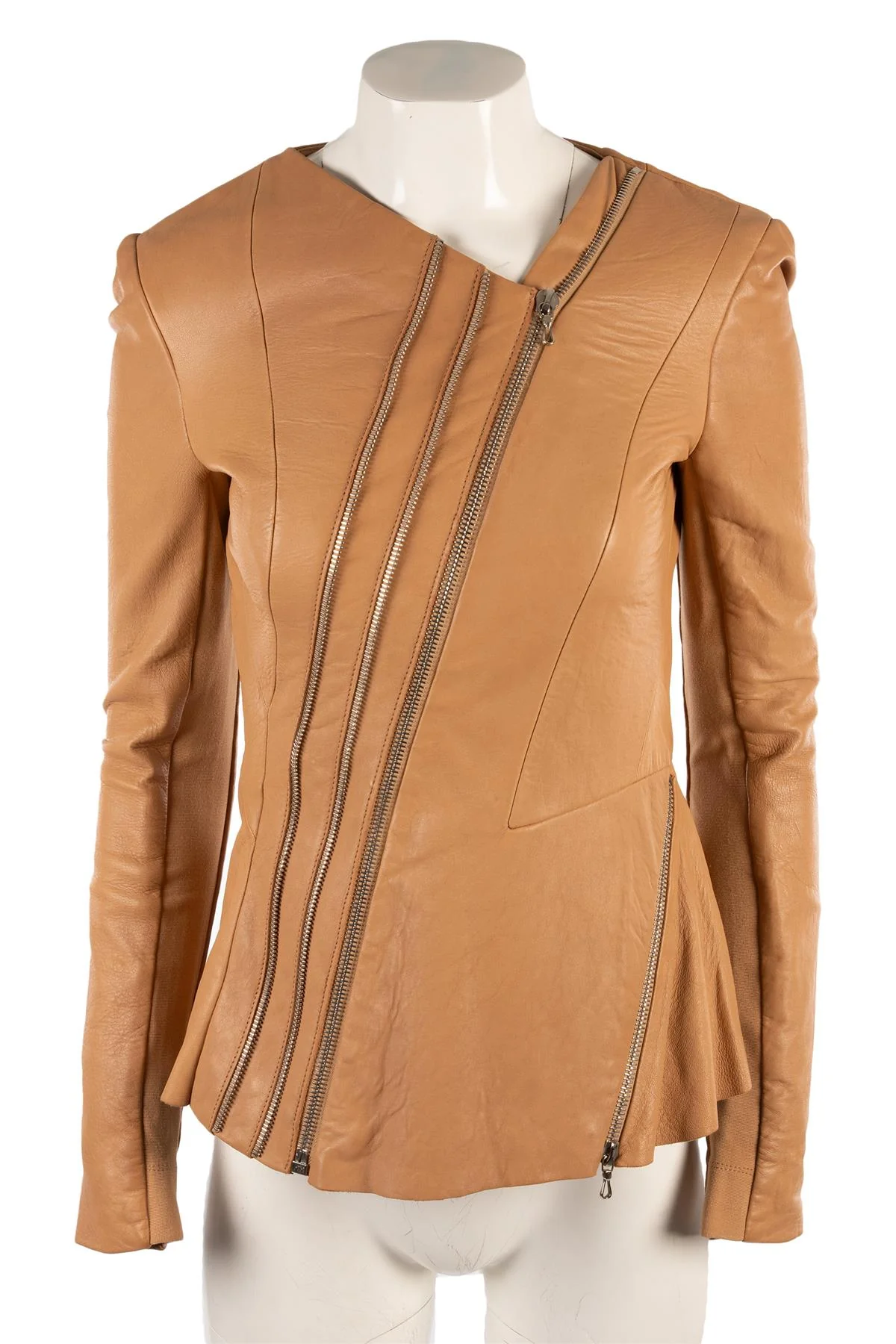 WILLOW TAN LEATHER JACKET UK 8 - Image 2