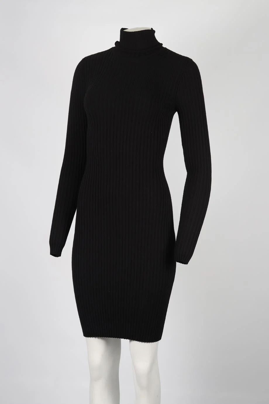 WOLFORD WOOL BLEND TURTLENECK MIDI DRESS SMALL - Image 3