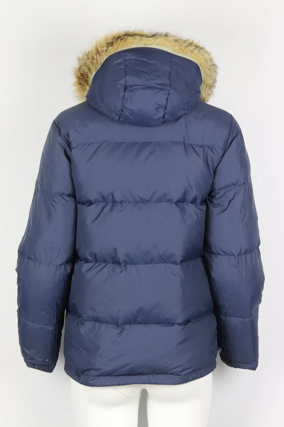 WOOLRICH HOODED REVERSIBLE FUR TRIMMED QUILTED SHELL DOWN JACKET SMALL - Image 7