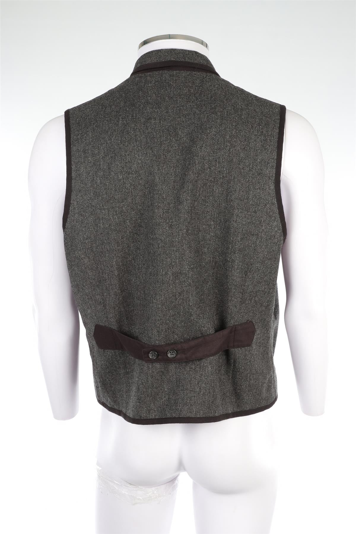 WOOLRICH WOOLEN MILLS GREY MEN'S WOOL WAIST COAT LARGE - Image 4