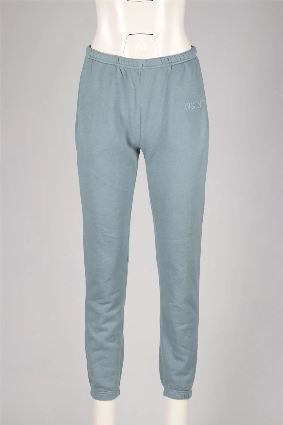 WSLY BLUE COTTON BLEND TRACK PANTS SMALL - Image 6