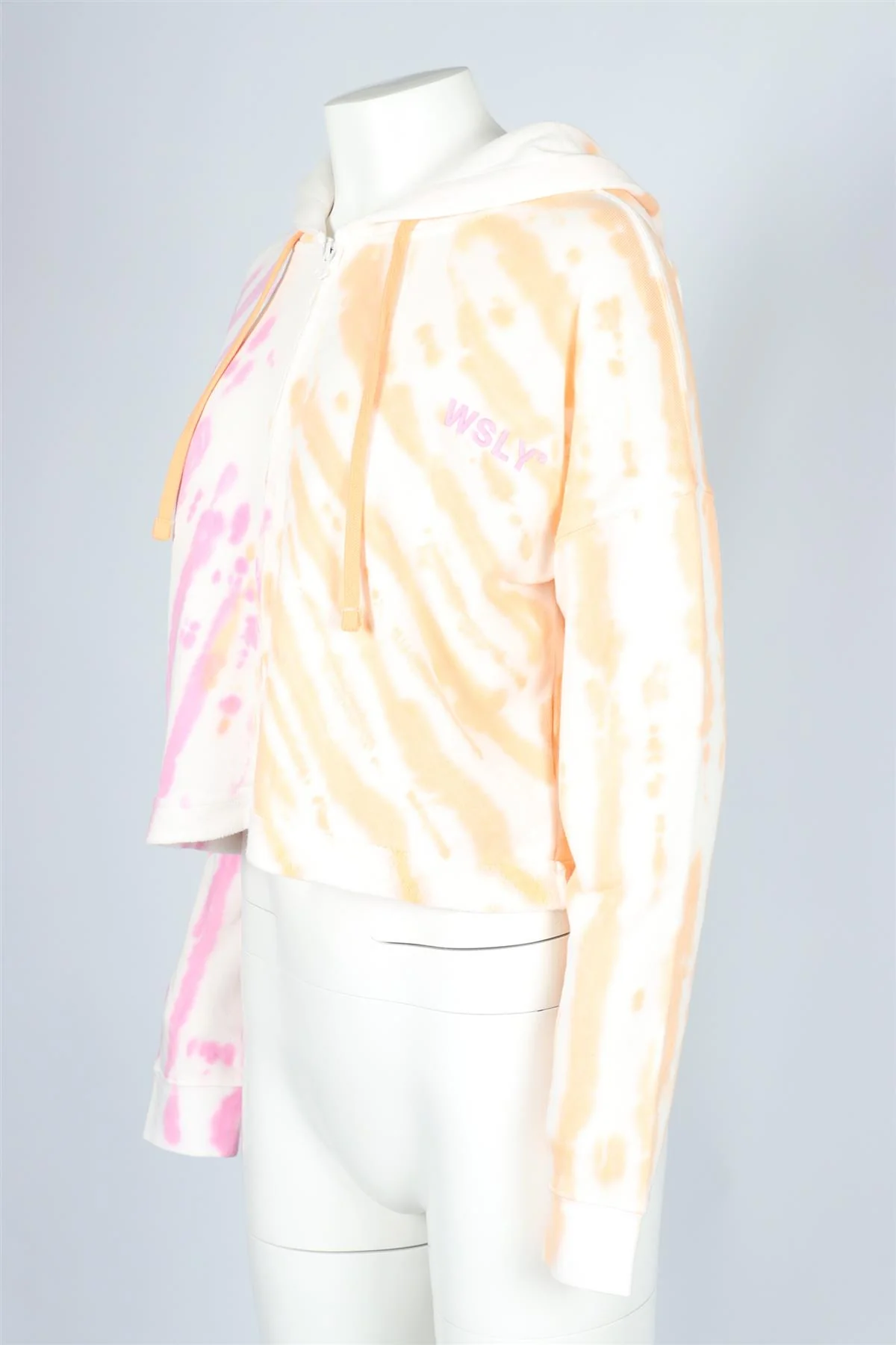 WSLY PINK AND ORANGE COTTON HOODIE SMALL - Image 3