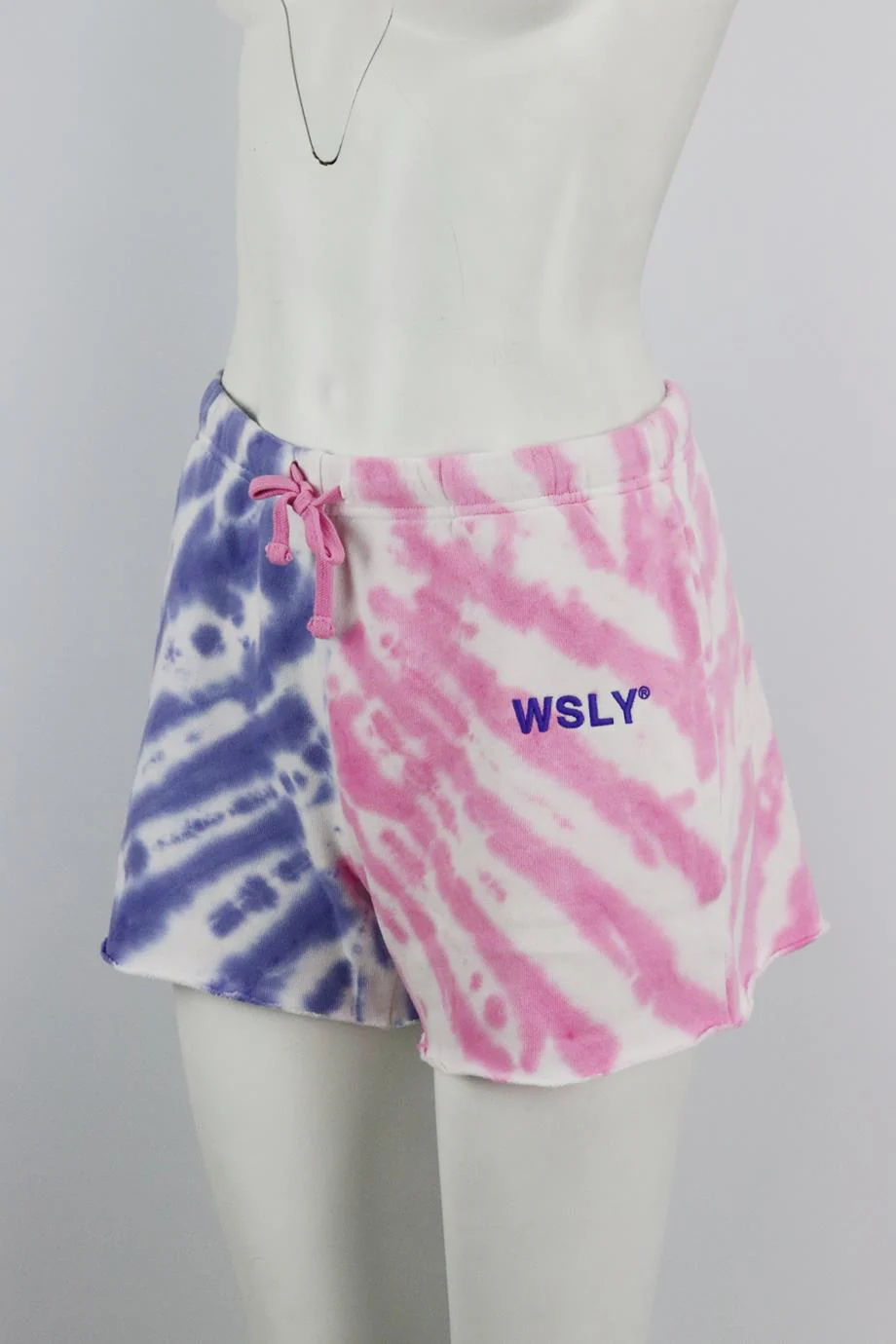 WSLY TIE DYED COTTON BLEND JERSEY SHORTS SMALL - Image 3