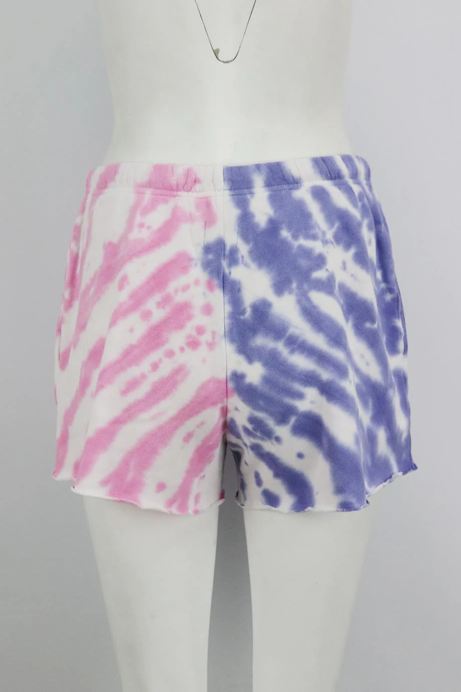 WSLY TIE DYED COTTON BLEND JERSEY SHORTS SMALL - Image 4