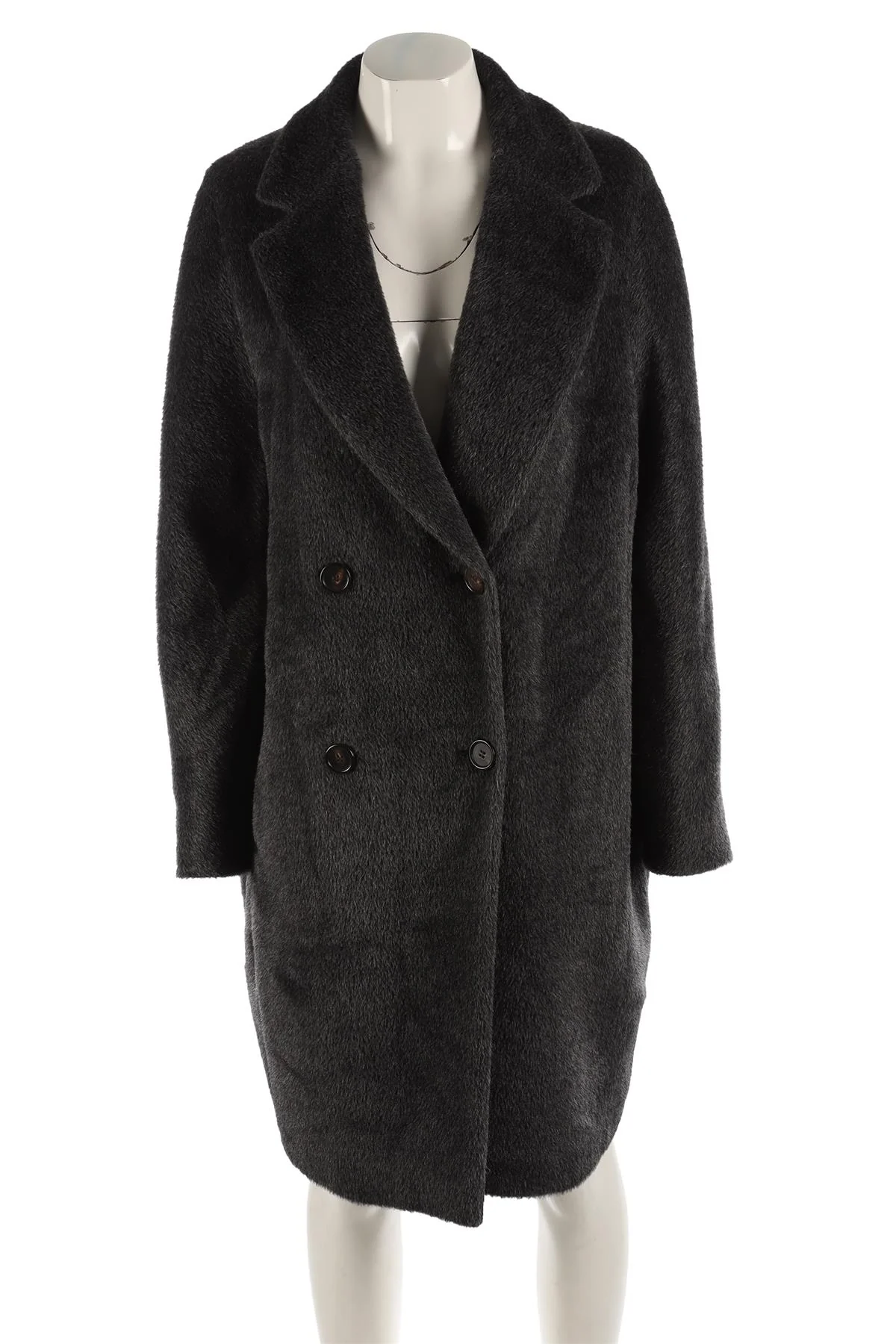 S MAX MARA GREY ALPACA COAT IT 46 UK 14 - Image 2
