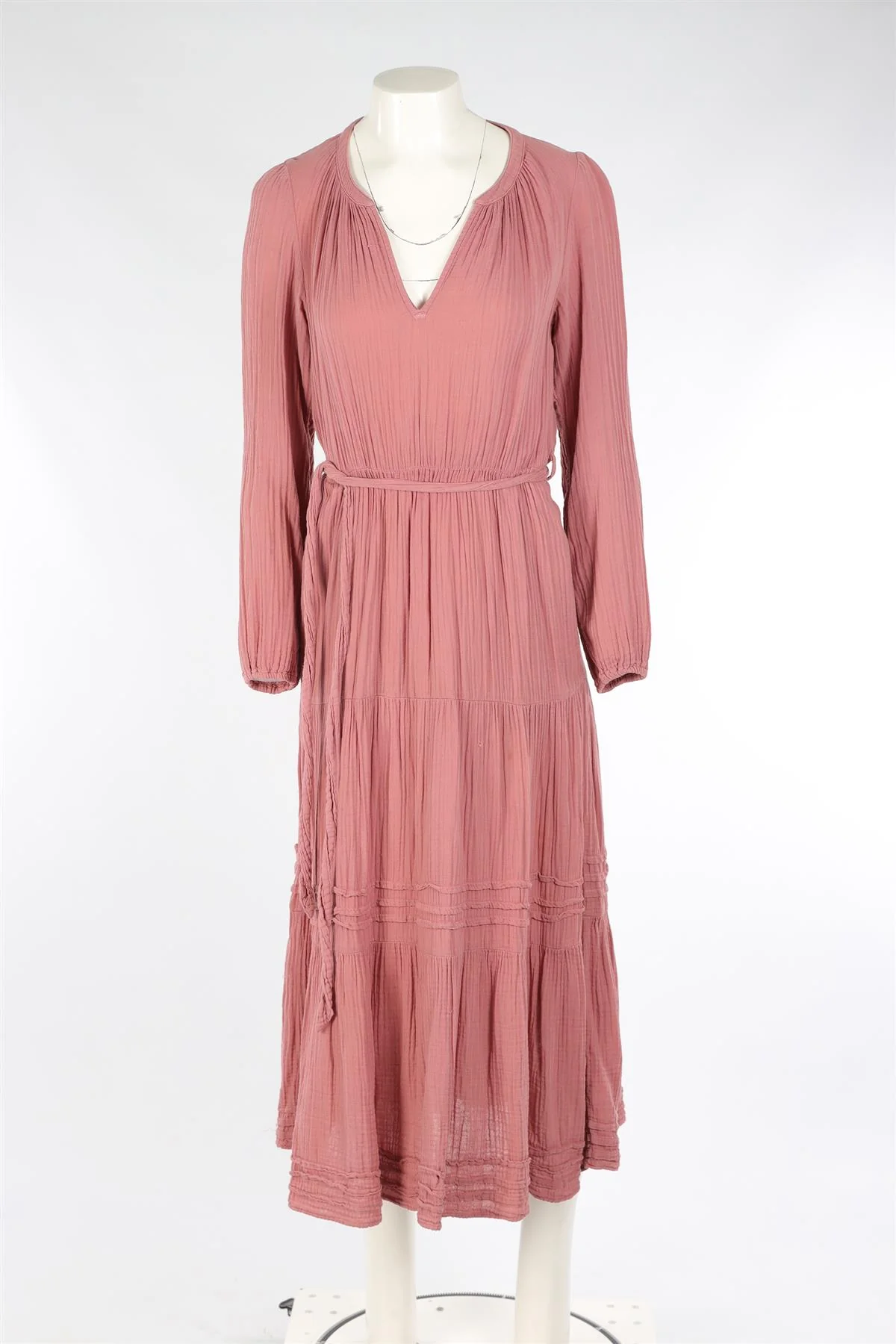 XIRENA PINK COTTON MAXI DRESS SMALL - Image 2