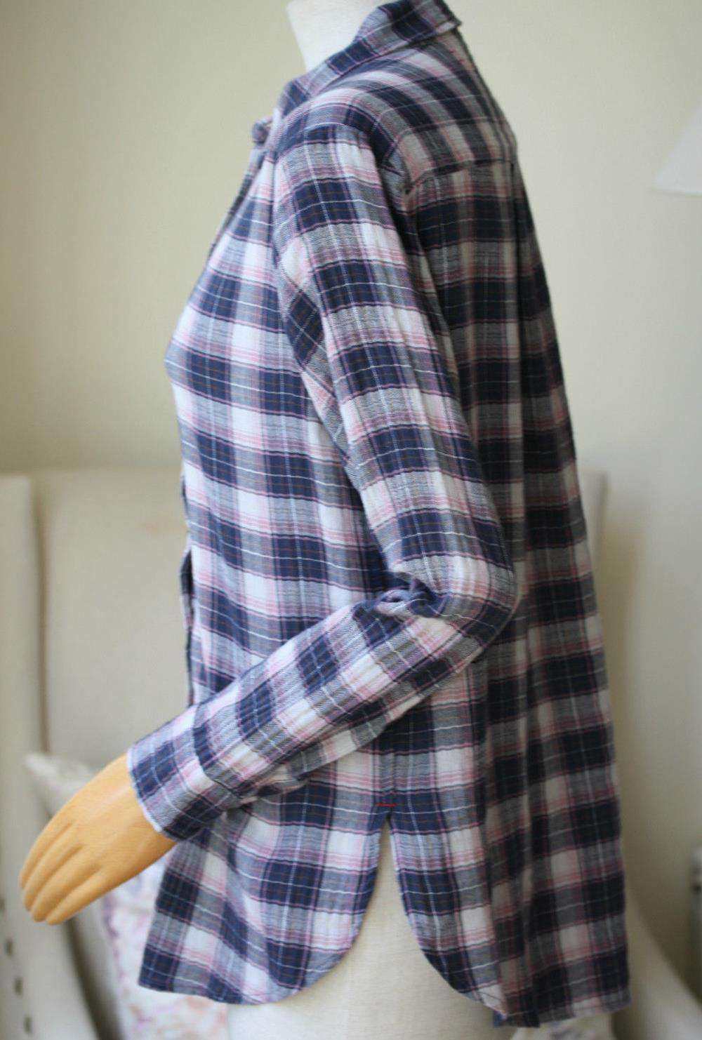 XIRENA PLAID BUTTON DOWN SHIRT XSMALL - Image 3