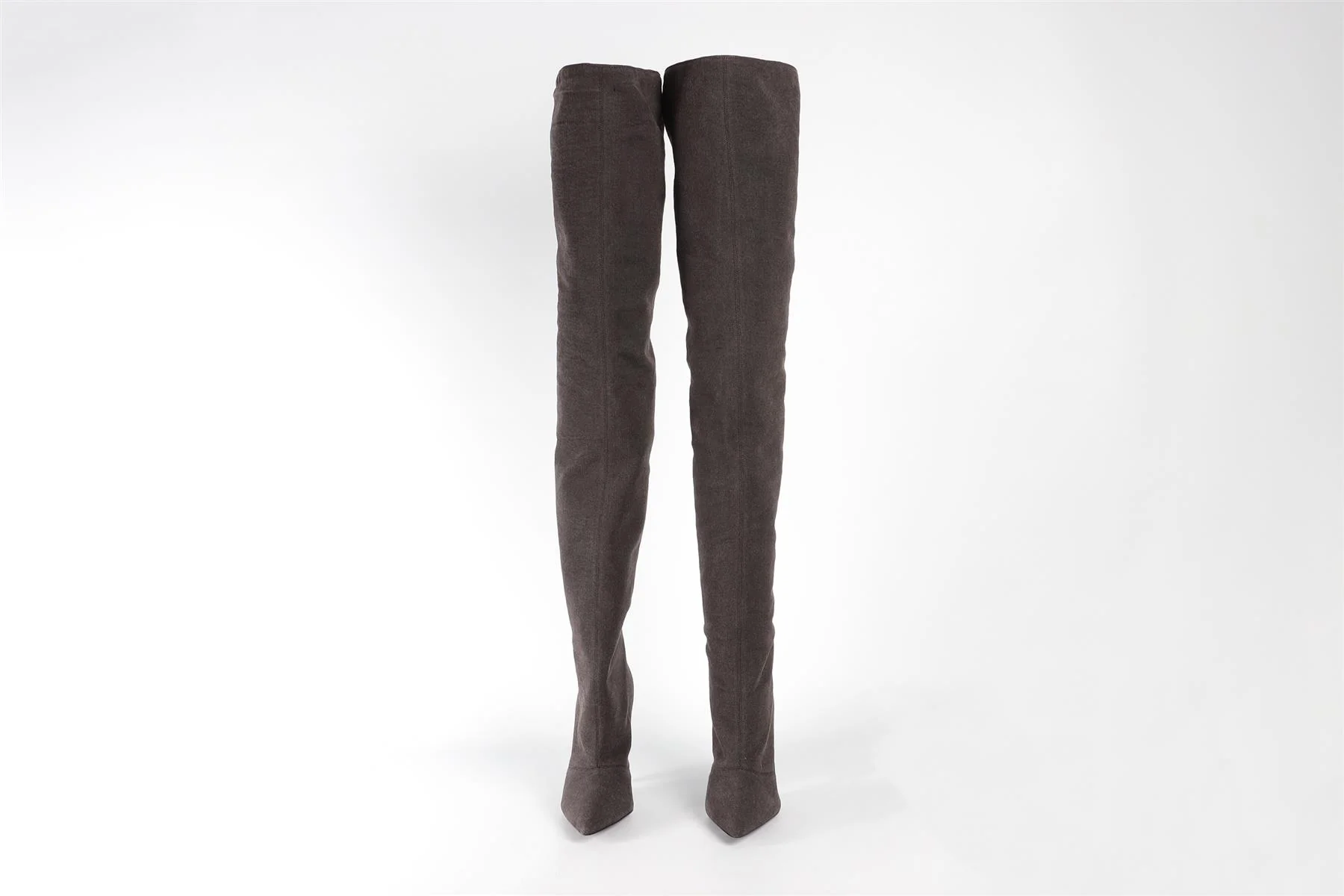 YEEZY BROWN SEASON 6 CANVAS OVER THE KNEE BOOTS EU 37.5 UK 4.5 US 7.5 - Image 3