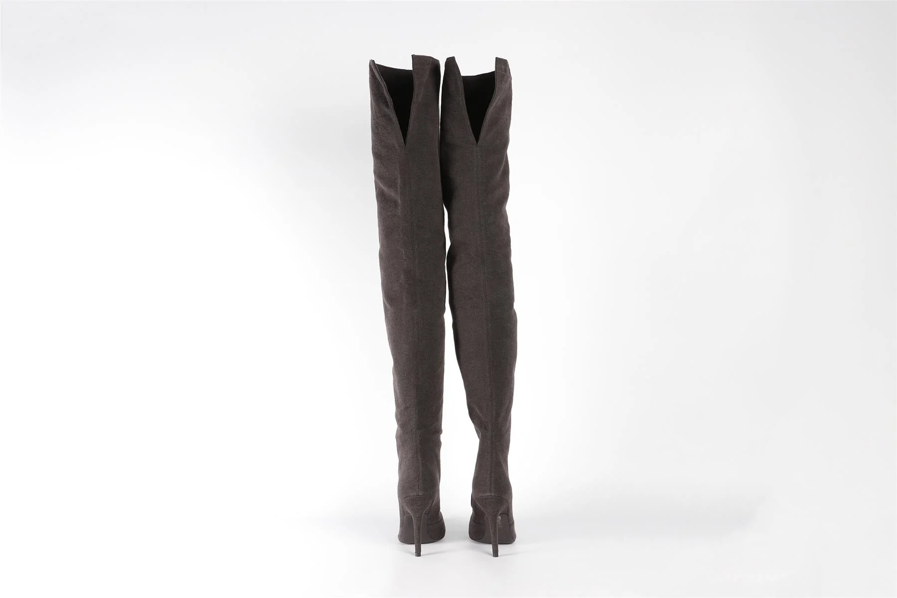 YEEZY BROWN SEASON 6 CANVAS OVER THE KNEE BOOTS EU 37.5 UK 4.5 US 7.5 - Image 5