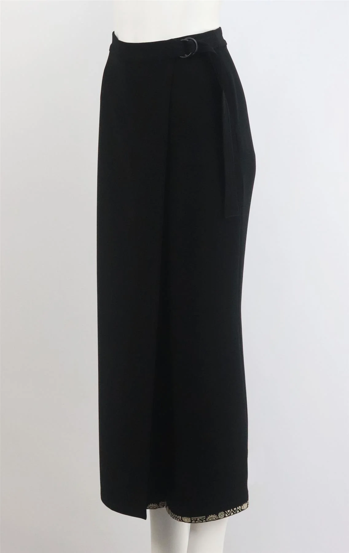 YIGAL AZROUEL WRAP EFFECT CREPE WIDE LEG PANTS US 10 UK 14 - Image 3