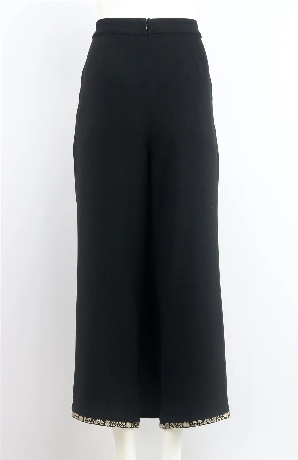 YIGAL AZROUEL WRAP EFFECT CREPE WIDE LEG PANTS US 10 UK 14 - Image 4