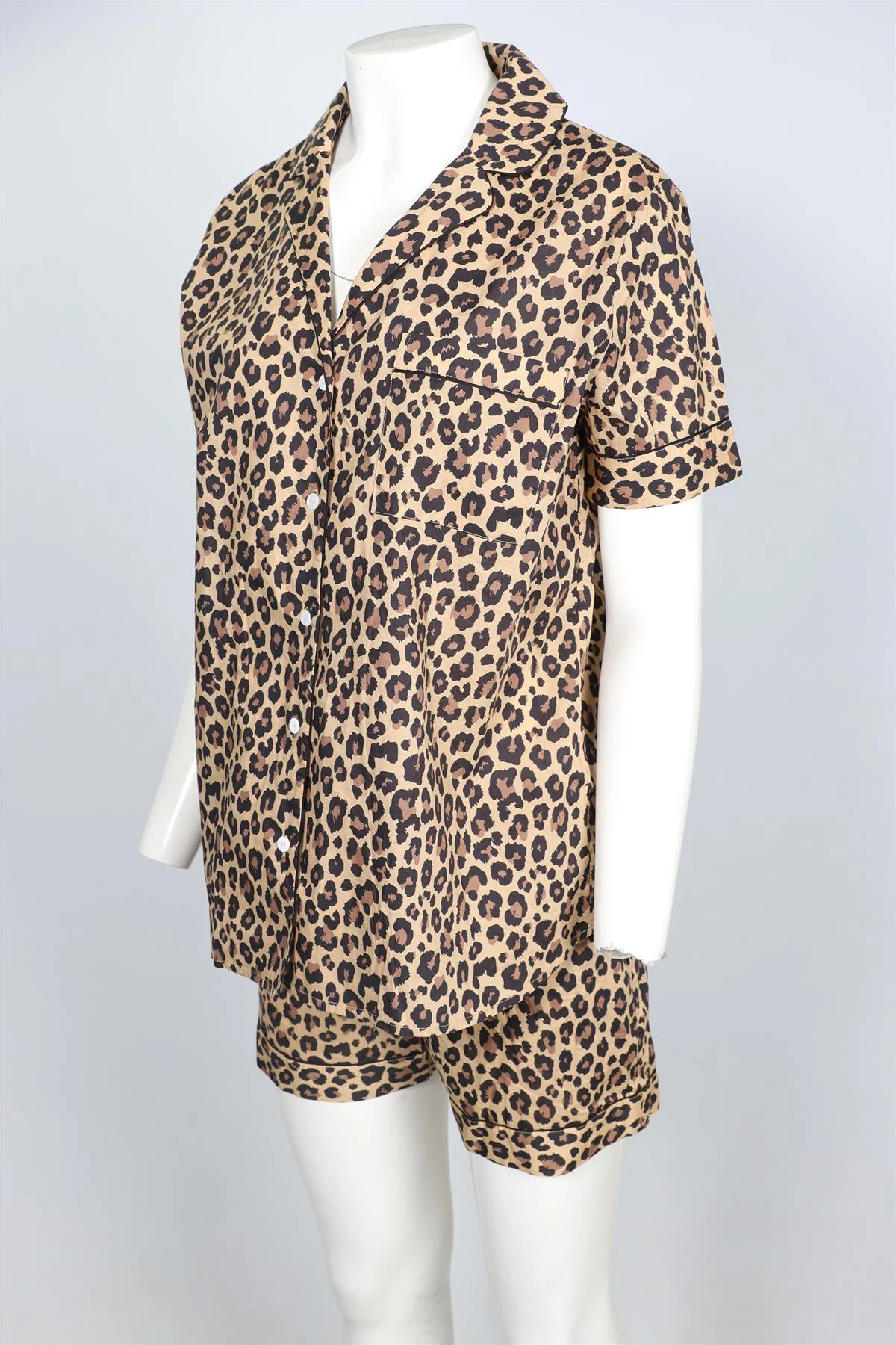 YOLKE LONDON BROWN COTTON PYJAMA SET SMALL - LARGE - Image 3