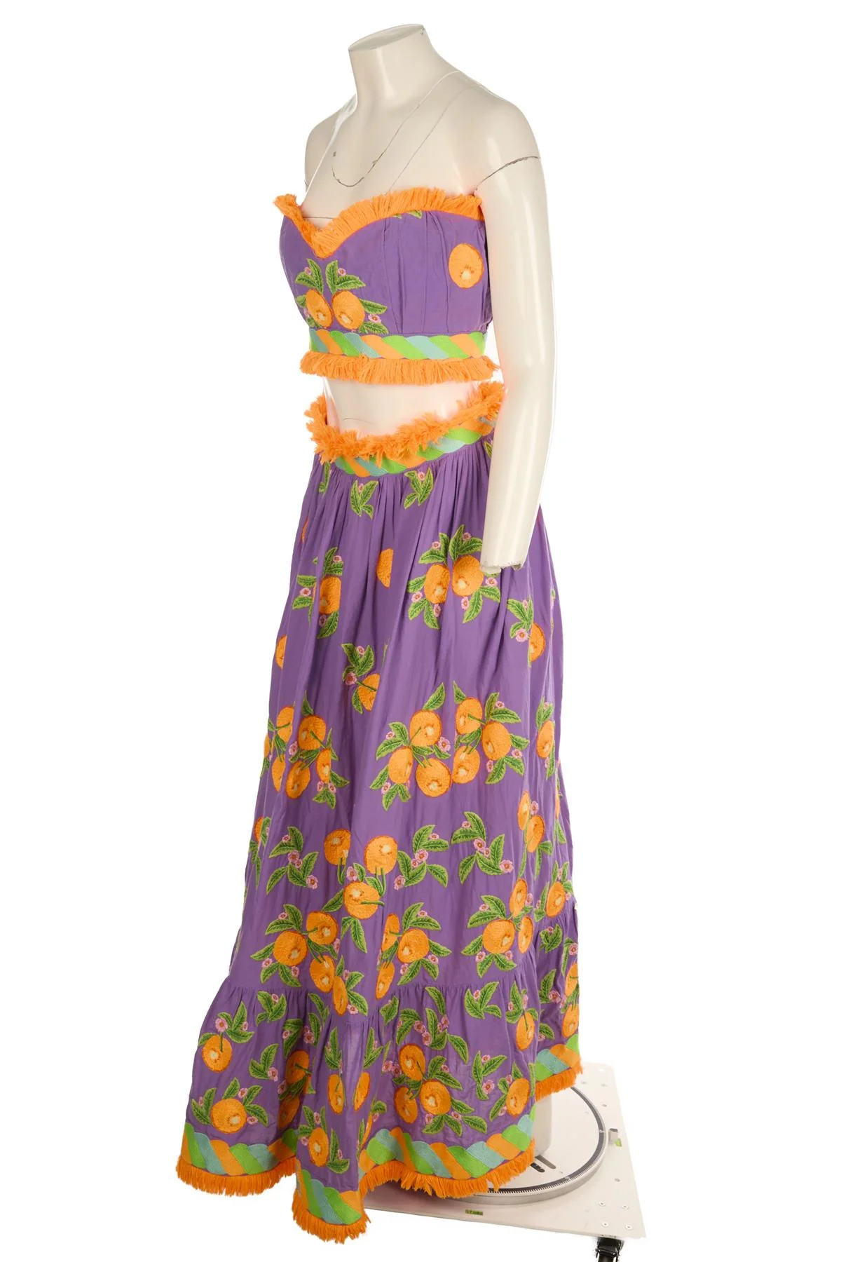 YULIYA MAGDYCH PURPLE COTTON TOP AND SKIRT SET SMALL - Image 3