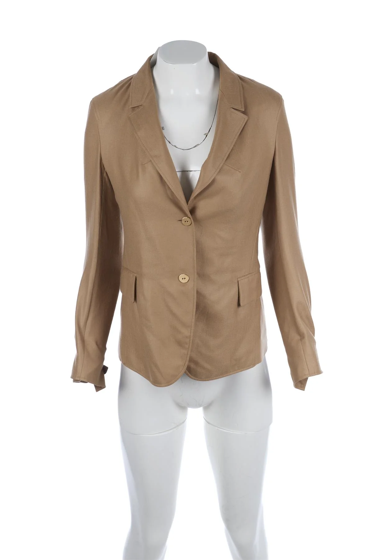 YVES SAINT LAURENT BEIGE CASHMERE BLAZER FR 36 UK 8 - Image 2