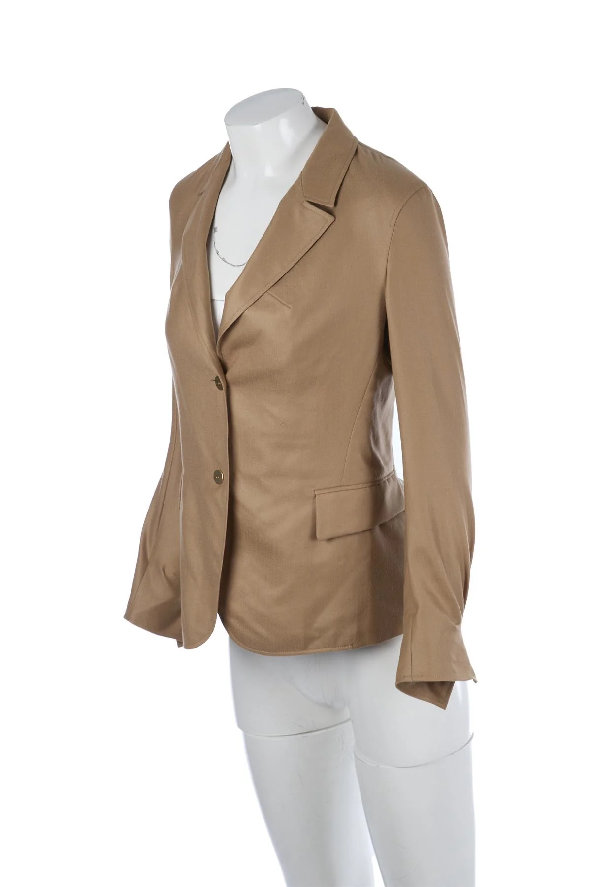 YVES SAINT LAURENT BEIGE CASHMERE BLAZER FR 36 UK 8 - Image 3