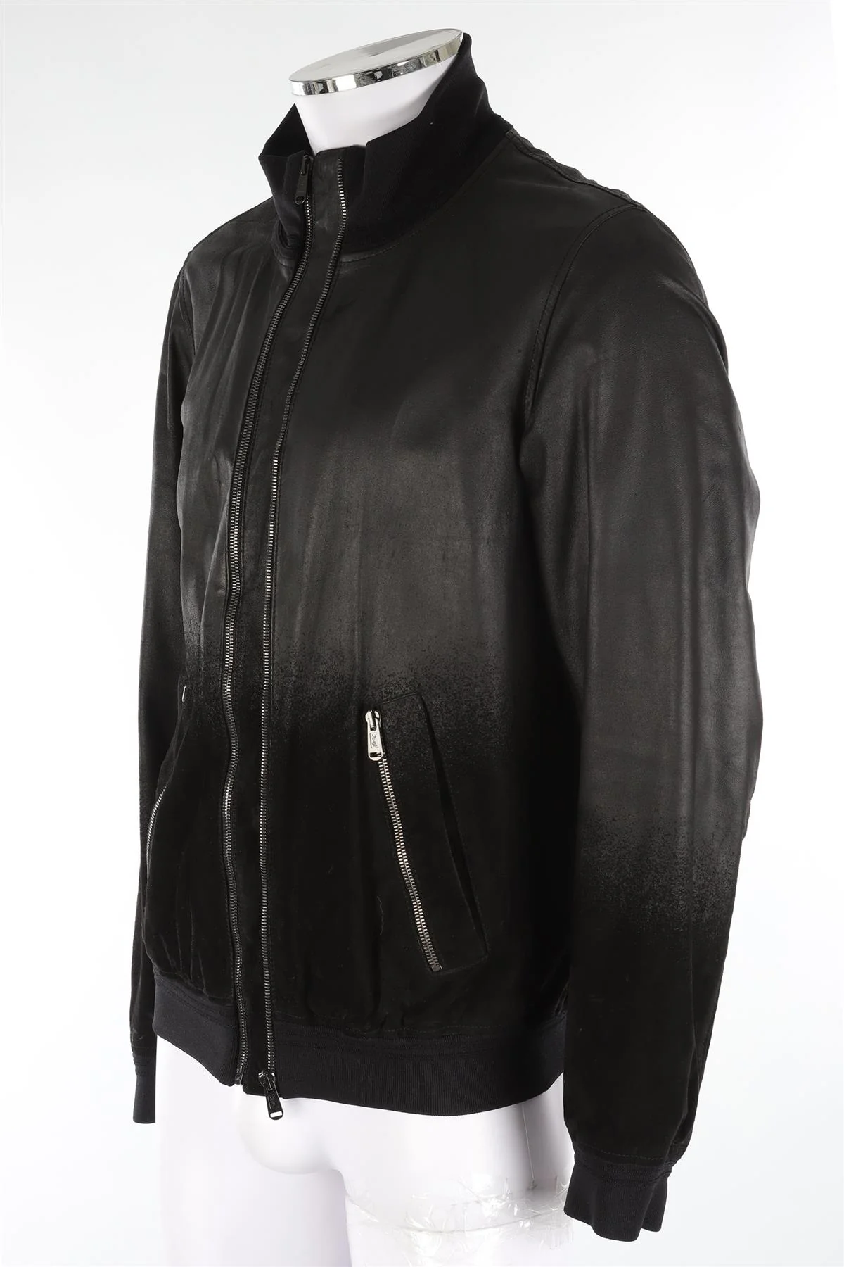 YVES SAINT LAURENT BLACK MEN'S COTTON BOMBER JACKET IT 52 UK 42 - Image 3