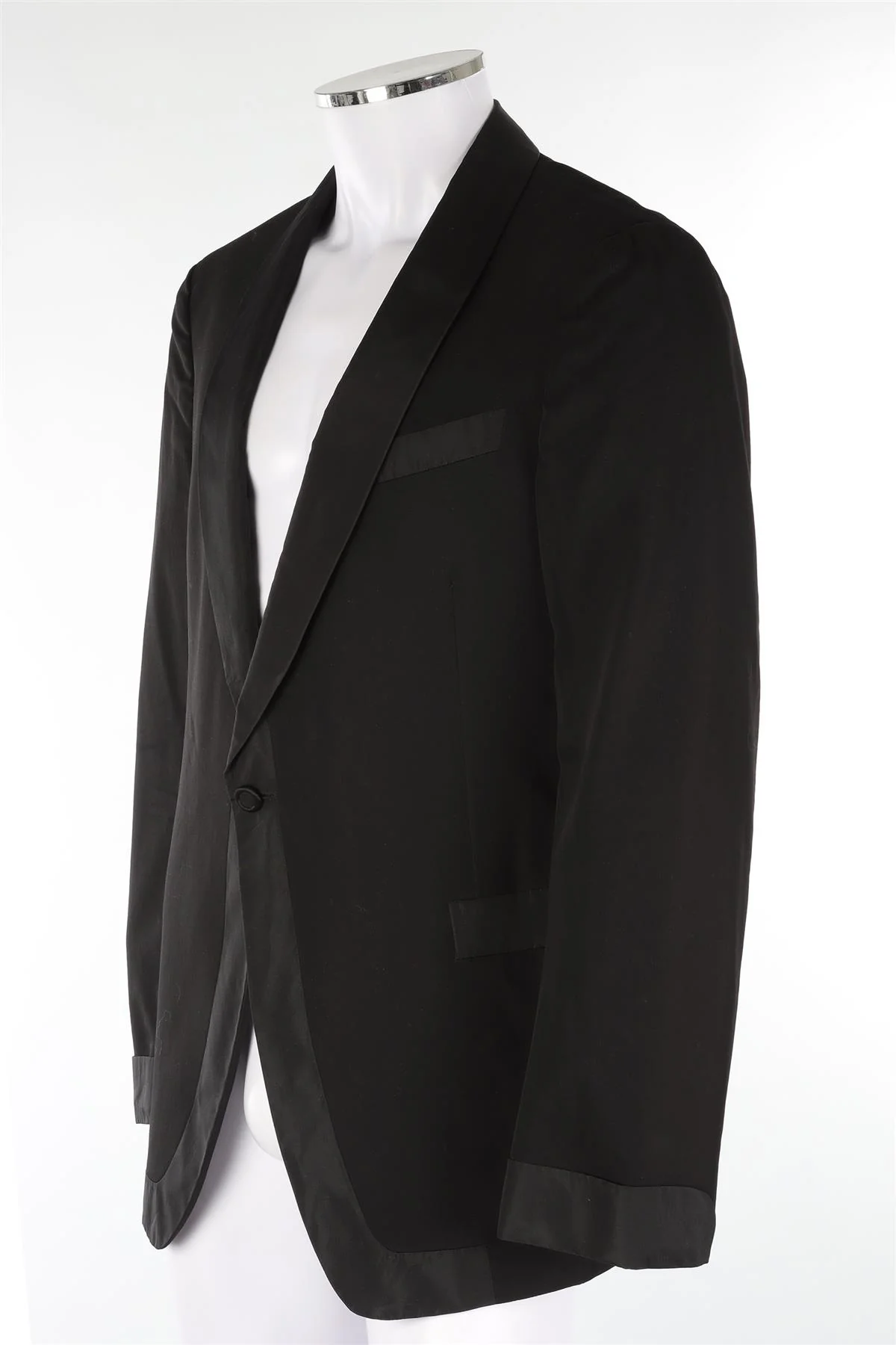 YVES SAINT LAURENT BLACK MEN'S SILK BLAZER IT 52 UK 42 - Image 3