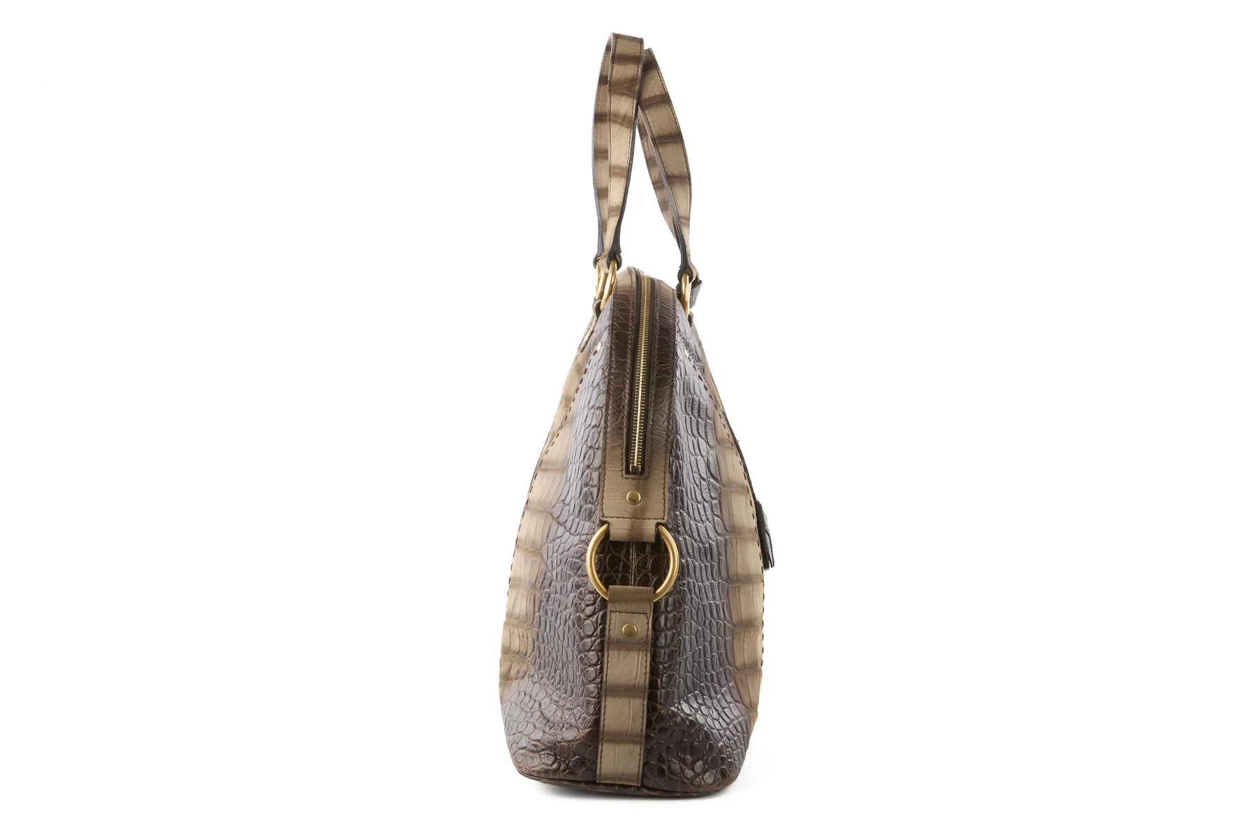 YVES SAINT LAURENT BROWN MUSE LEATHER TOTE BAG - Image 4