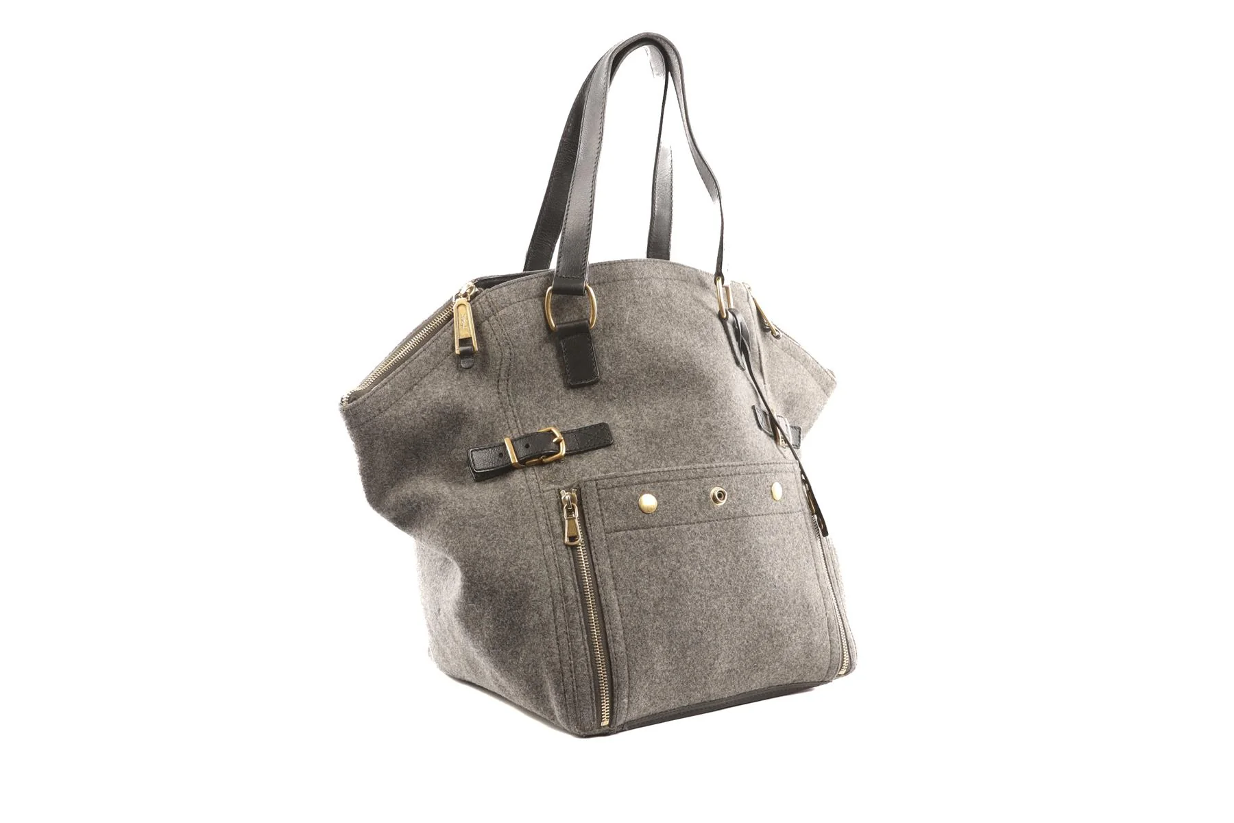YVES SAINT LAURENT GREY DOWNTOWN FELT TOTE BAG - Image 3