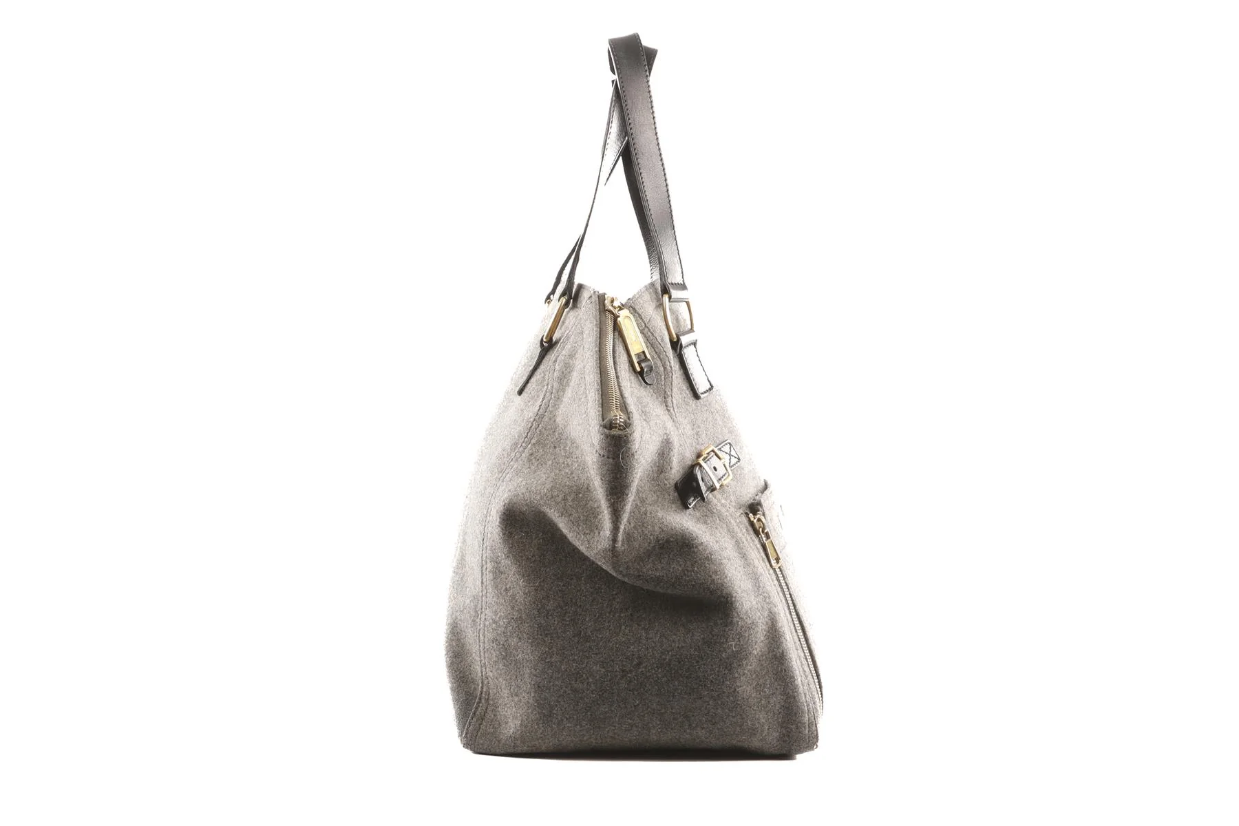 YVES SAINT LAURENT GREY DOWNTOWN FELT TOTE BAG - Image 4