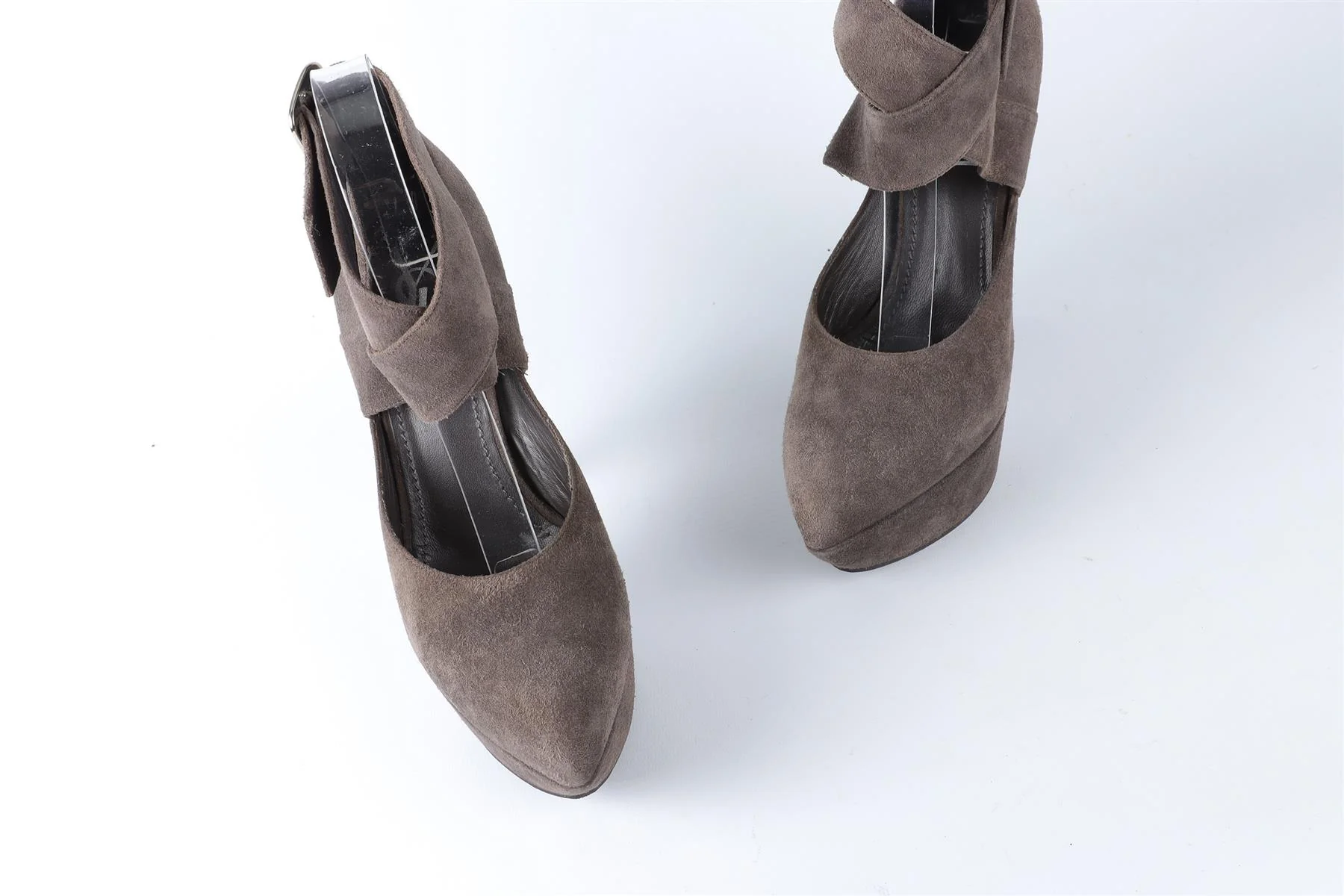 YVES SAINT LAURENT GREY SUEDE PLATFORM PUMPS EU 36.5 UK 3.5 US 6.5 - Image 4