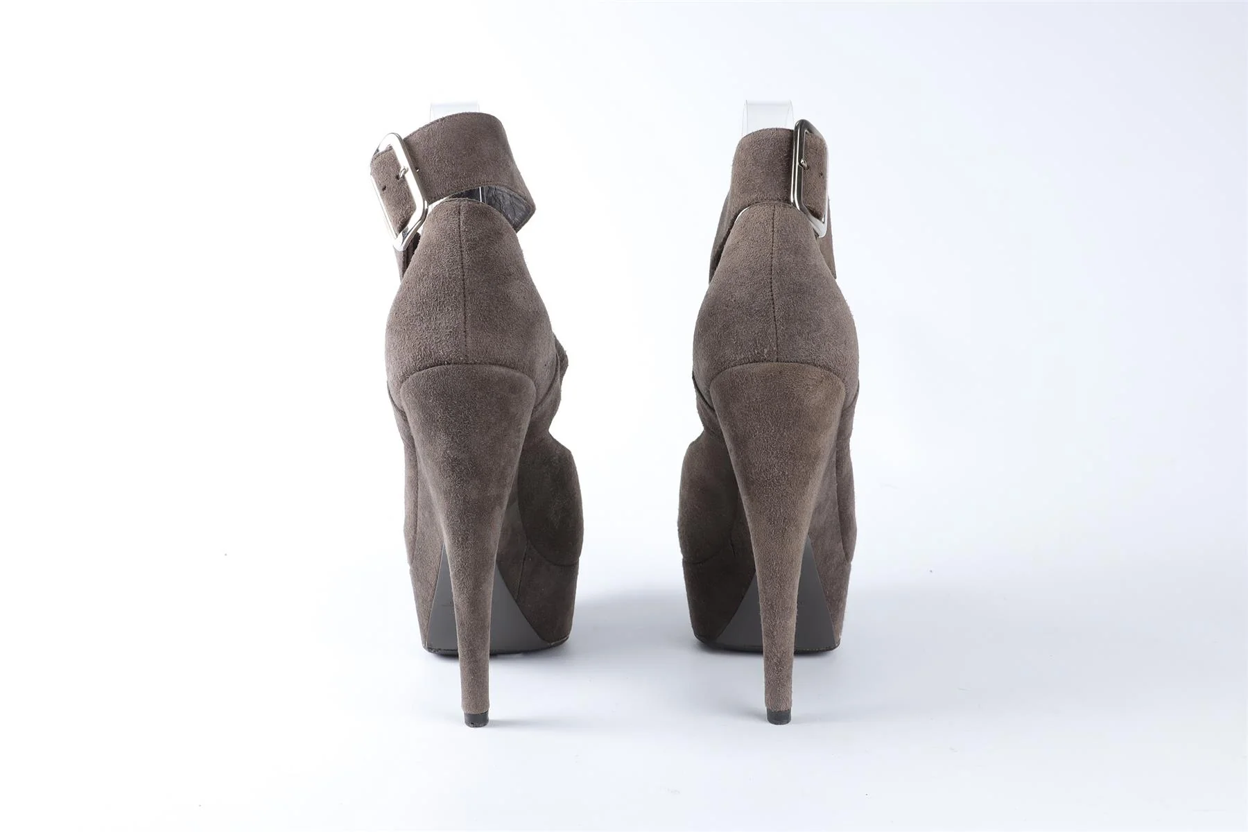 YVES SAINT LAURENT GREY SUEDE PLATFORM PUMPS EU 36.5 UK 3.5 US 6.5 - Image 5