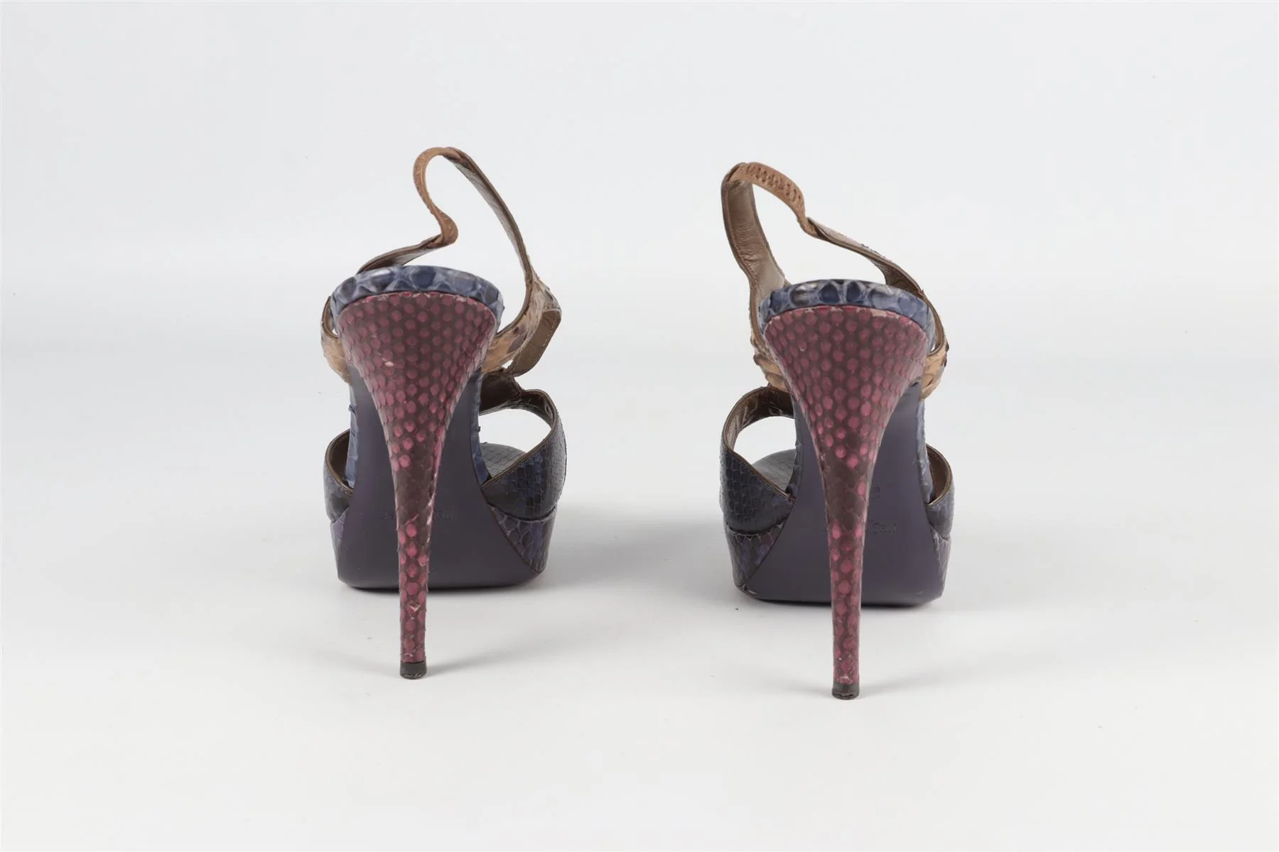 YVES SAINT LAURENT MULTI SNAKESKIN PLATFORM SANDALS EU 38 UK 5 US 8 - Image 5