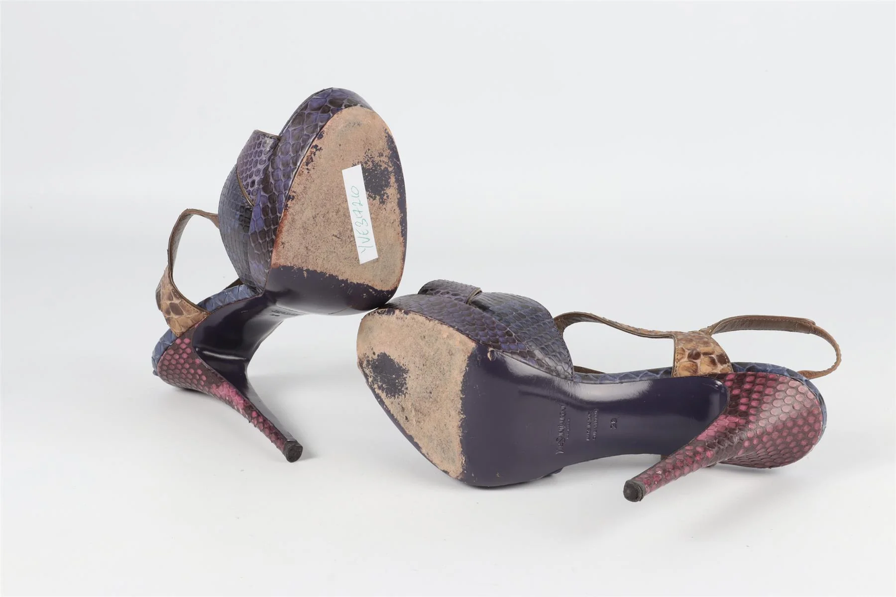 YVES SAINT LAURENT MULTI SNAKESKIN PLATFORM SANDALS EU 38 UK 5 US 8 - Image 6